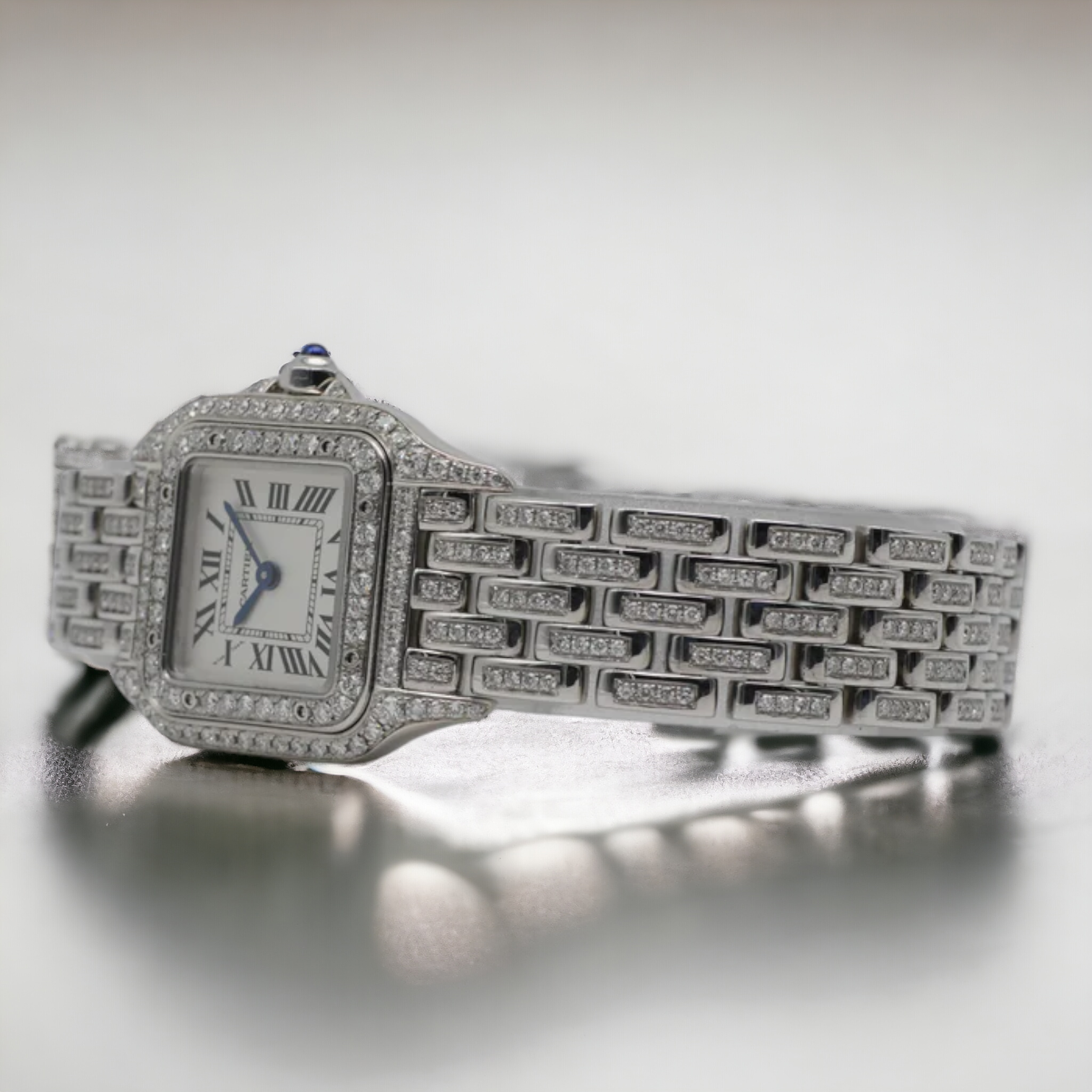 Cartier Panthère WSPN0006 Panthere Steel Custom Diamond-Set Iced Out