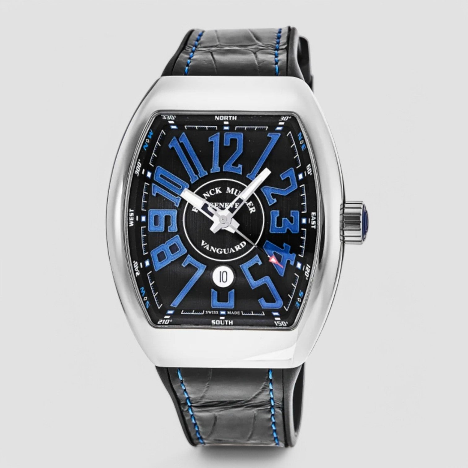 Vanguard Blue Dial Leather Strap Watch