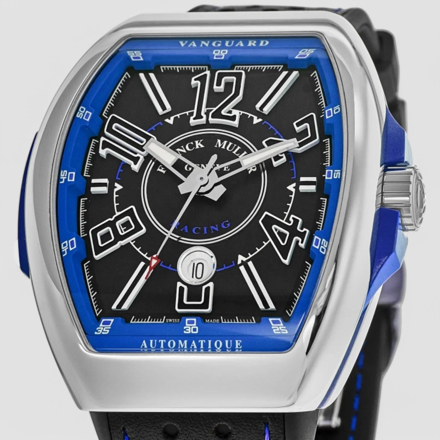 Vanguard Racing Automatic Black Blue Dial Watch V 45 SC DT RCG AC BL