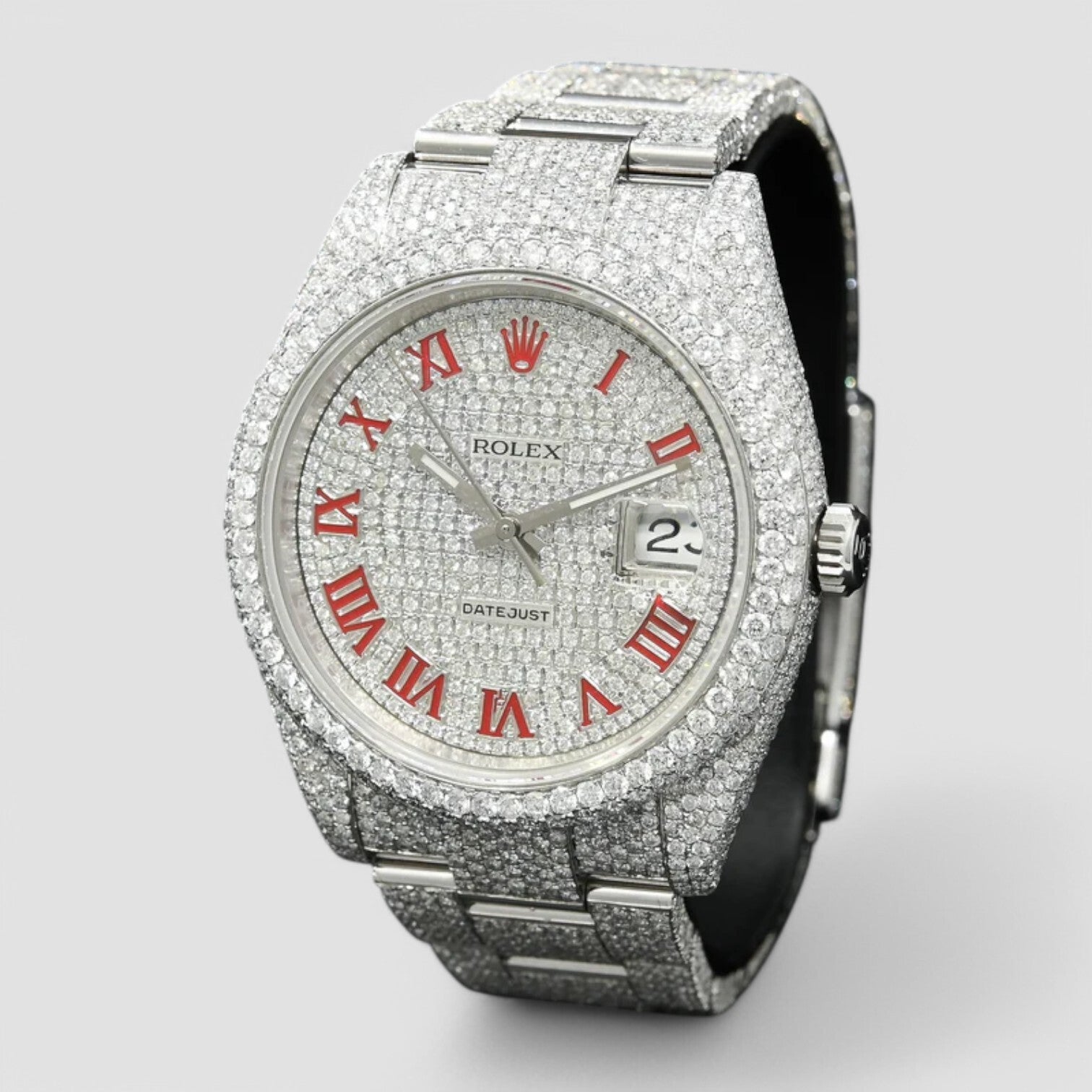 Datejust 41mm Full Honeycomb Red Iced Out