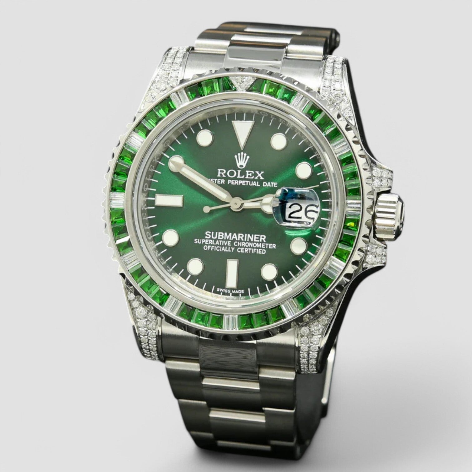 Submariner 40mm Green Diamond Iced Out