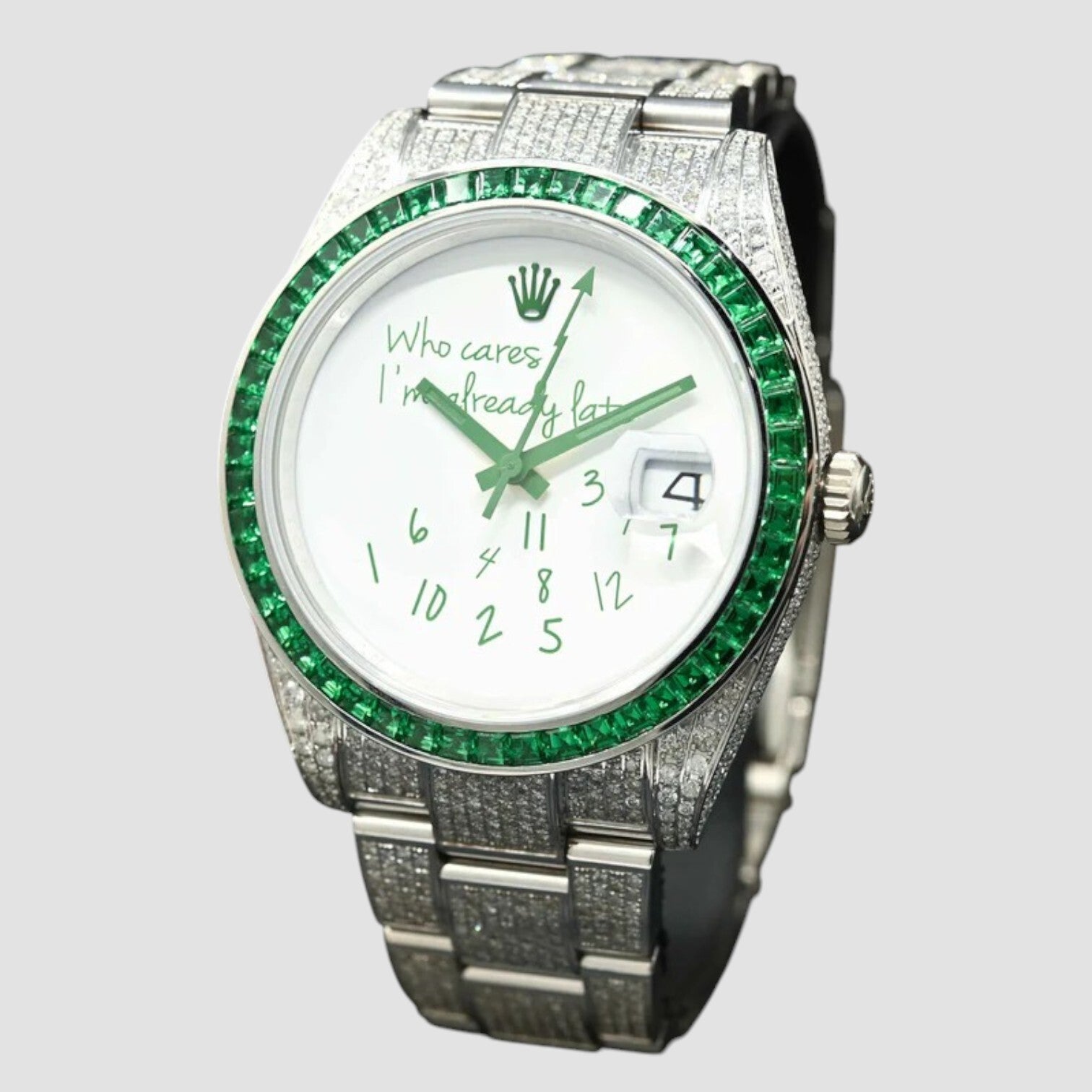 Datejust 41mm Green Emerald - Who Cares - Iced Out