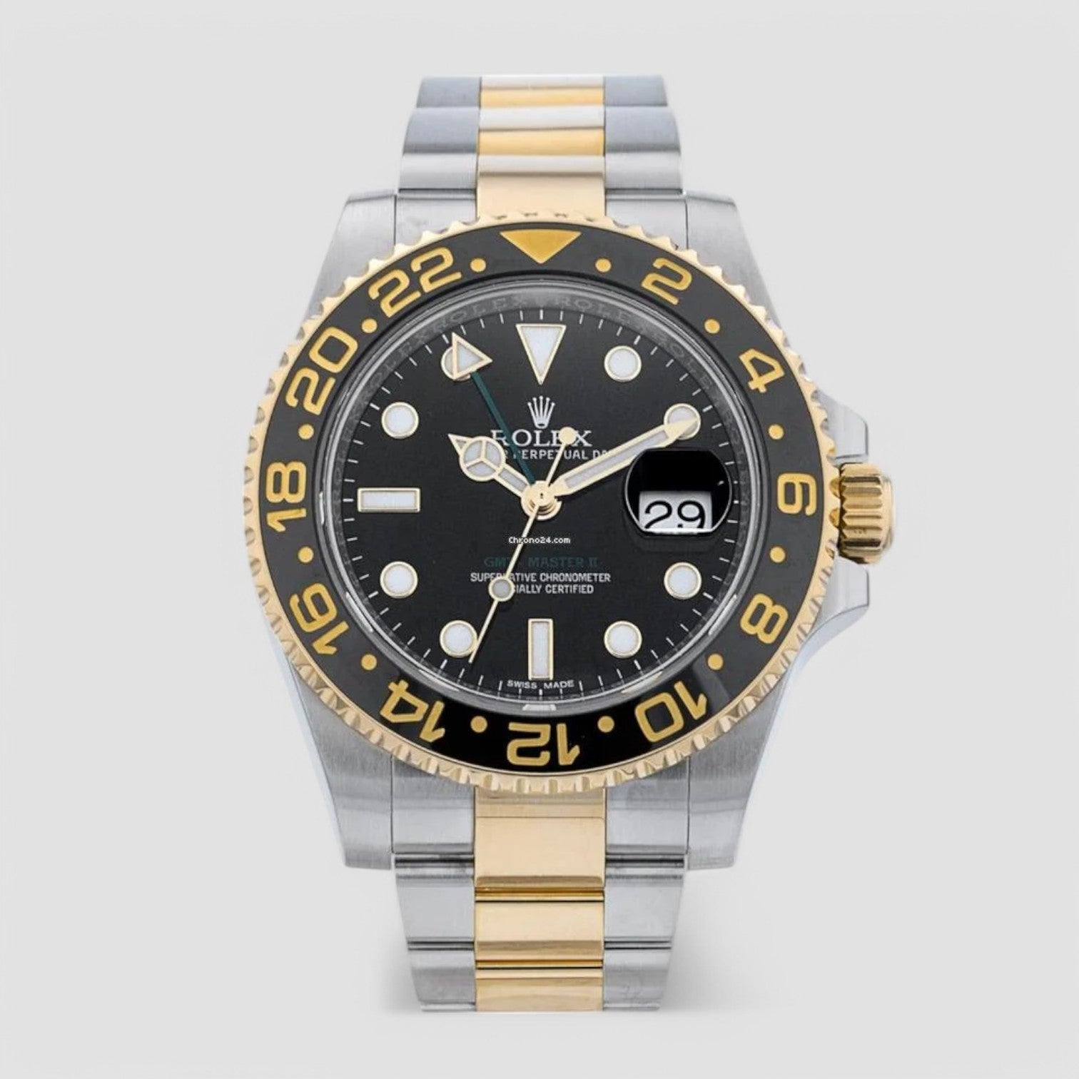 GMT-Master II 116713LN SS / 18K Yellow Gold Black Dial