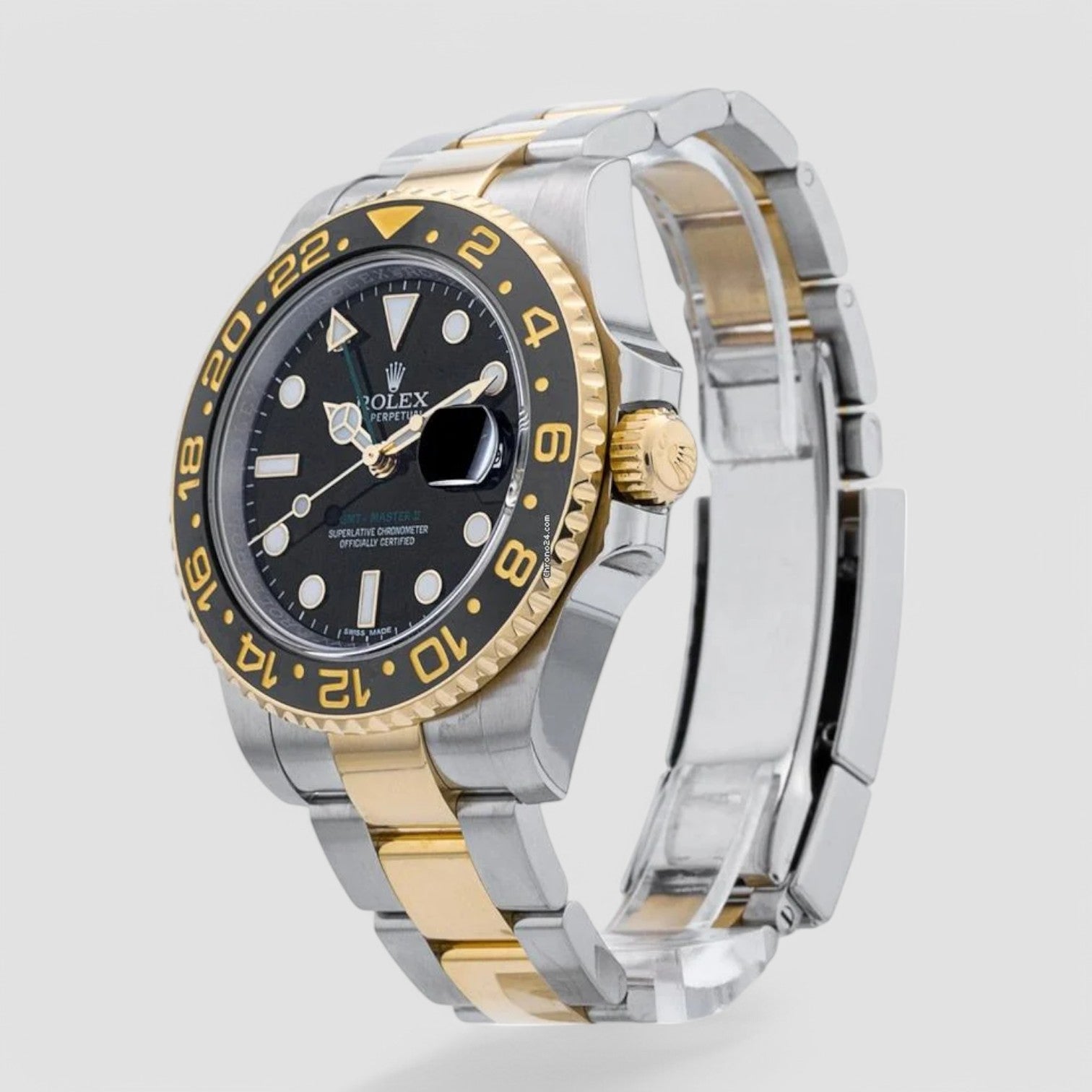 GMT-Master II 116713LN SS / 18K Yellow Gold Black Dial