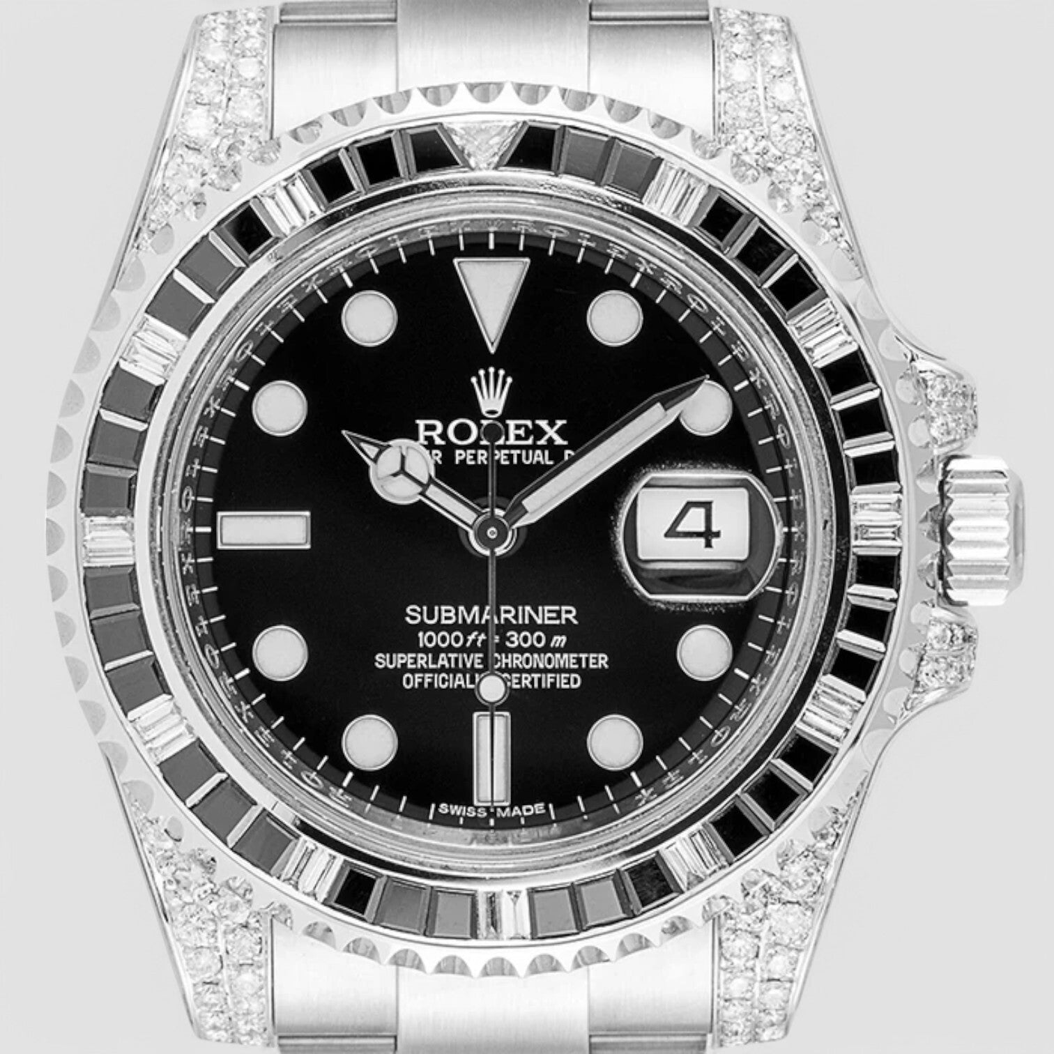 Submariner Date 116610LN Diamond Set with Custom Black Bezel