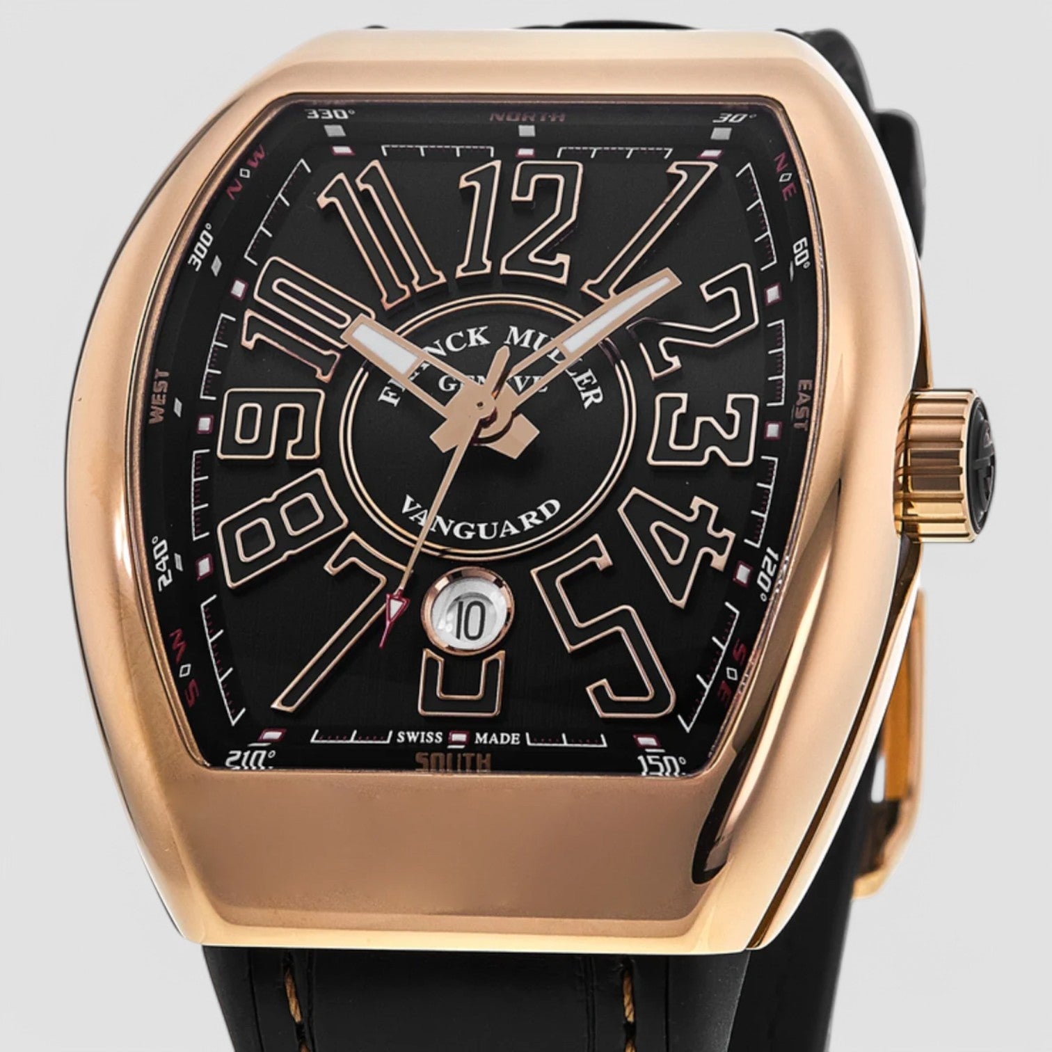 Vanguard 18kt Rose Gold Leather Strap