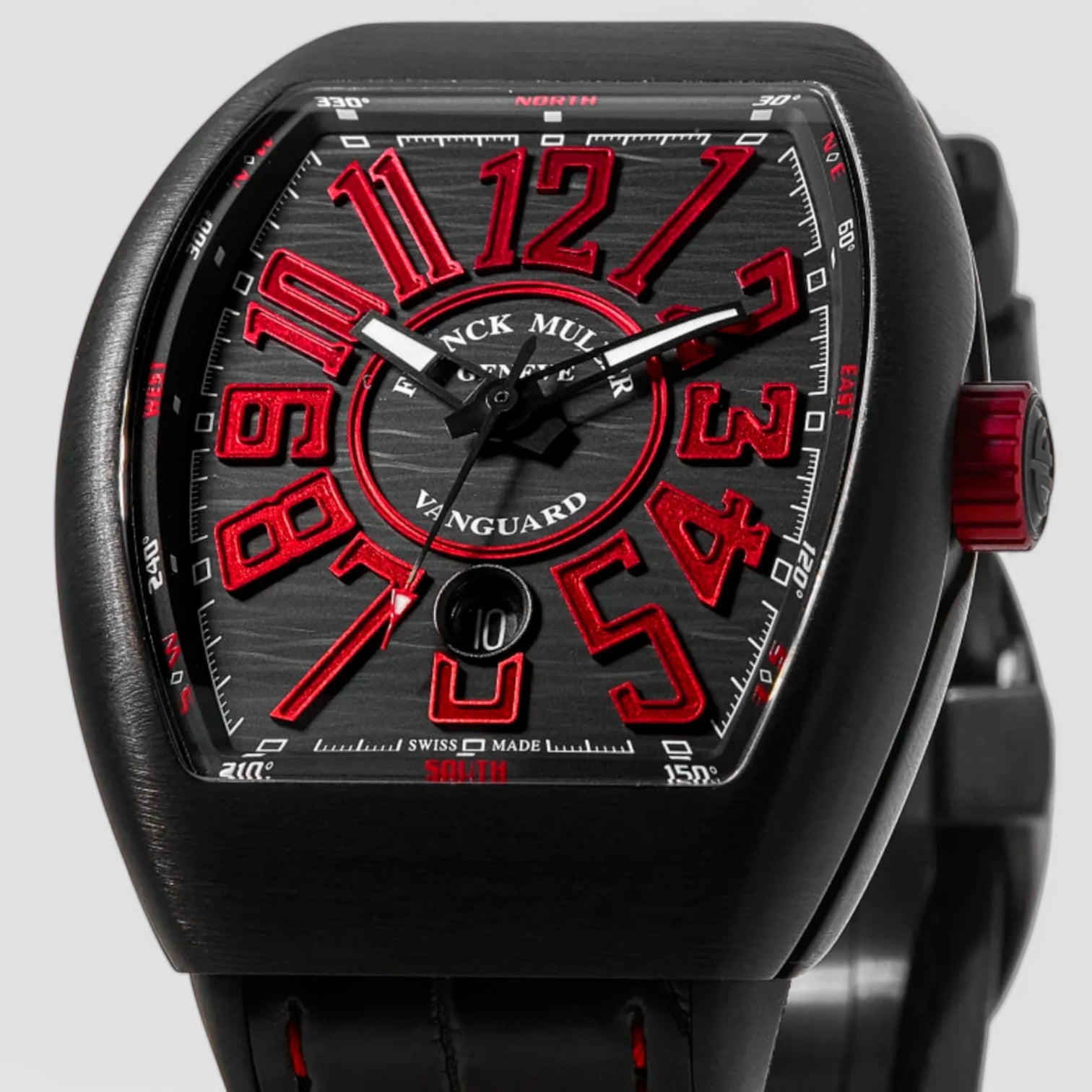 Vanguard Black Titanium Red Markers Rubber Strap