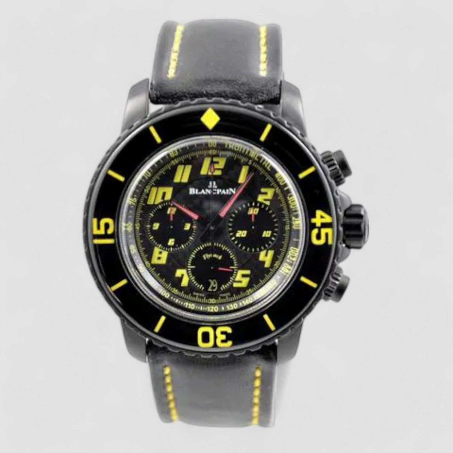 Fifty Fathoms Chronograph Flyback Carbon Black Yellow SPEED COMMAND Automatic 45mm