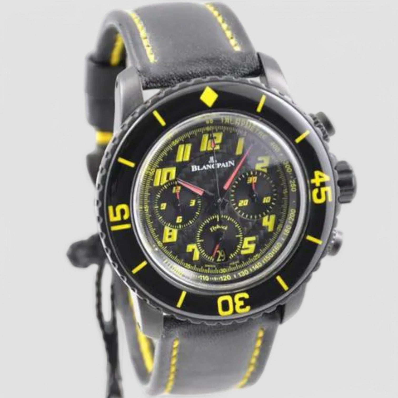 Fifty Fathoms Chronograph Flyback Carbon Black Yellow SPEED COMMAND Automatic 45mm