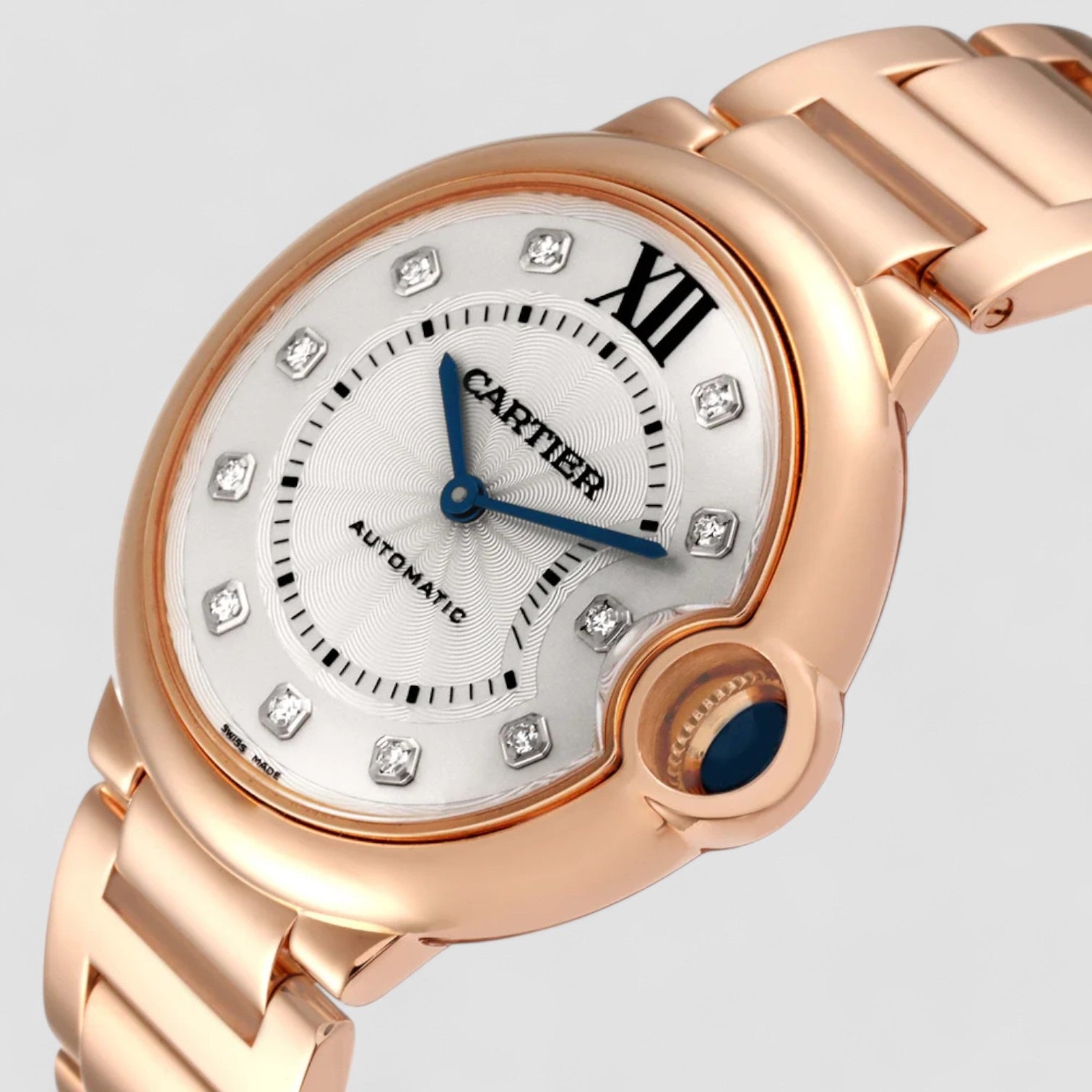 Ballon Bleu 36mm – Silver Diamond Dial 18K Rose Gold