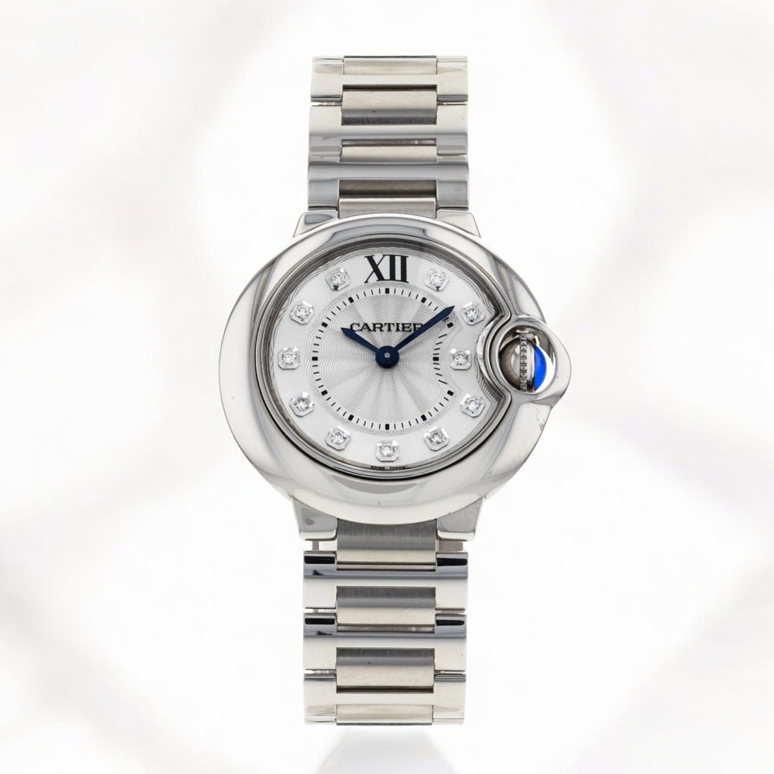 Ballon Bleu 28mm Silver Diamond Dial Steel