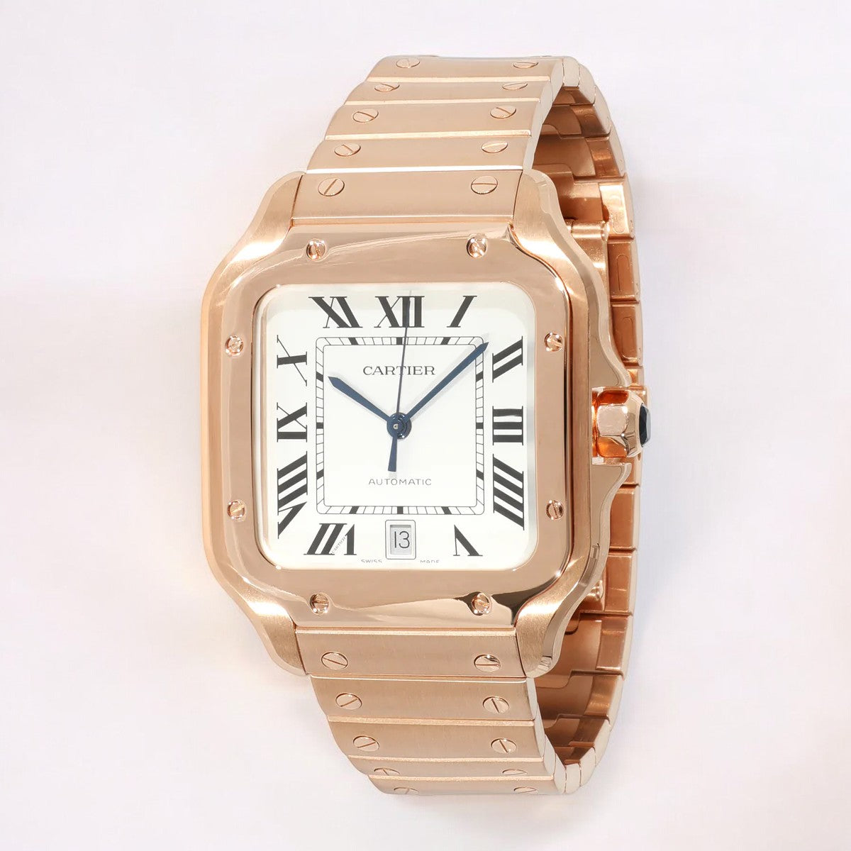 Santos Automatic 39.8mm 18-Karat Pink Gold Interchangeable Alligator