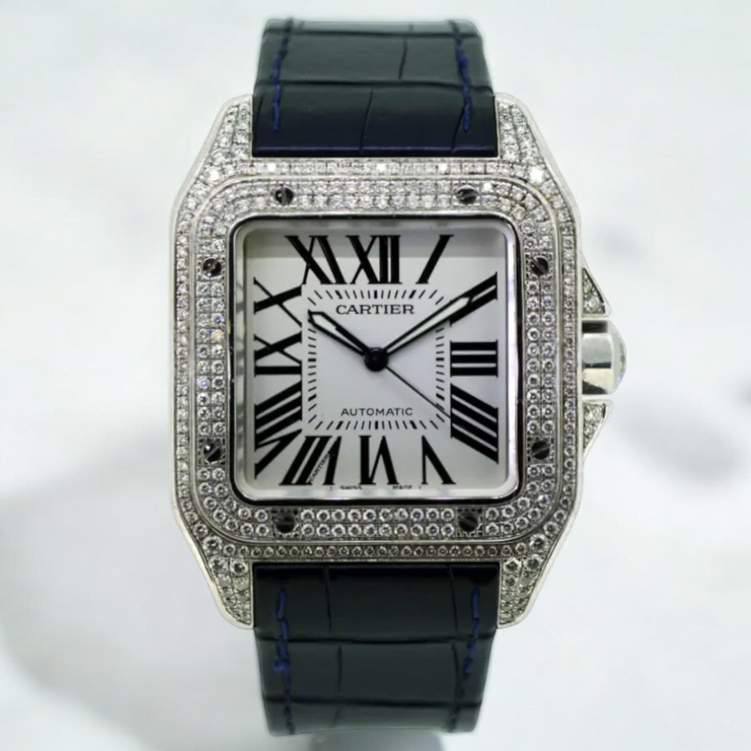 Santos 100 Full Diamond Set Watch