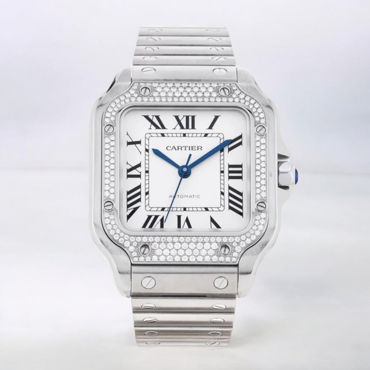 Santos Medium SS / SS Automatic Diamond Bezel