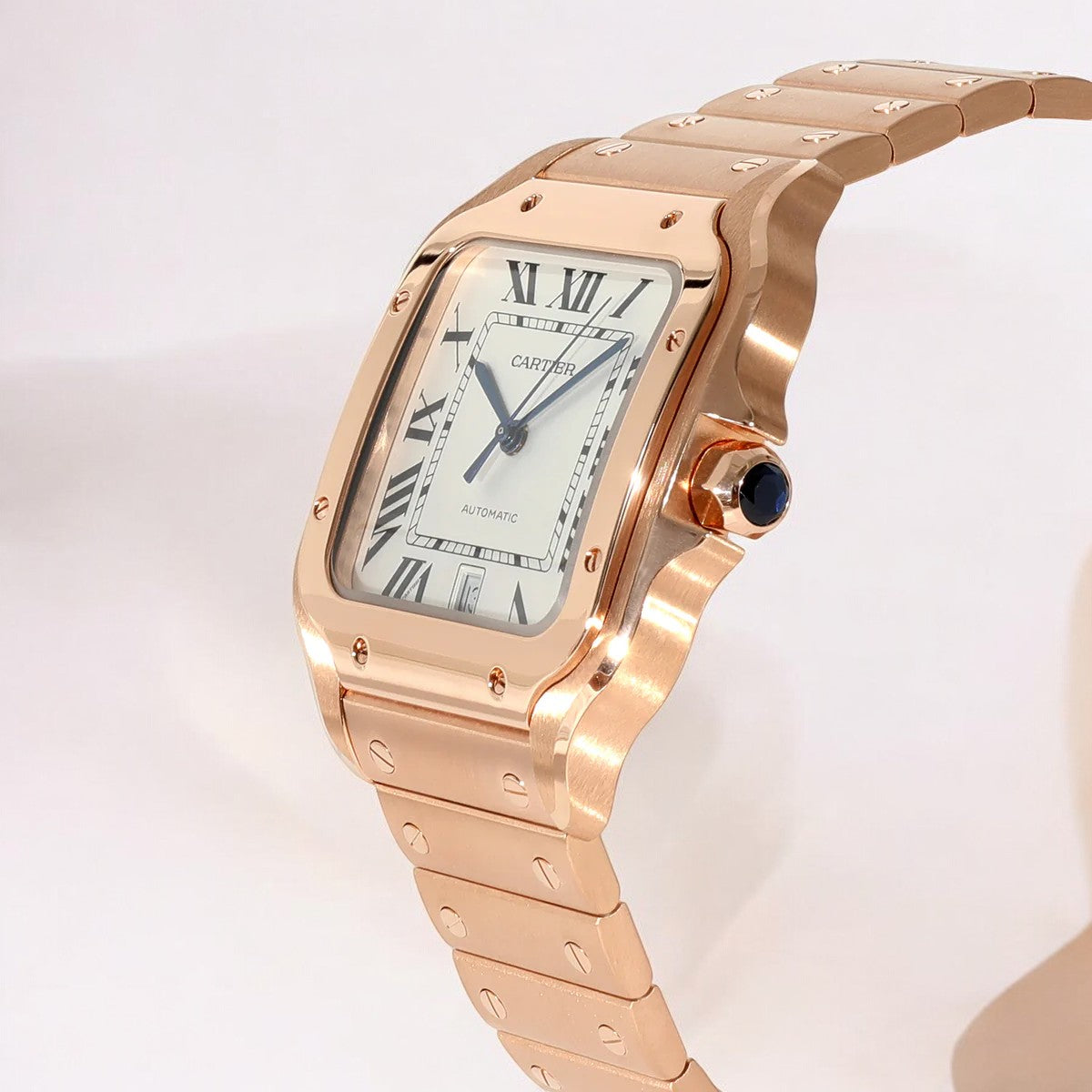 Santos Automatic 39.8mm 18-Karat Pink Gold Interchangeable Alligator