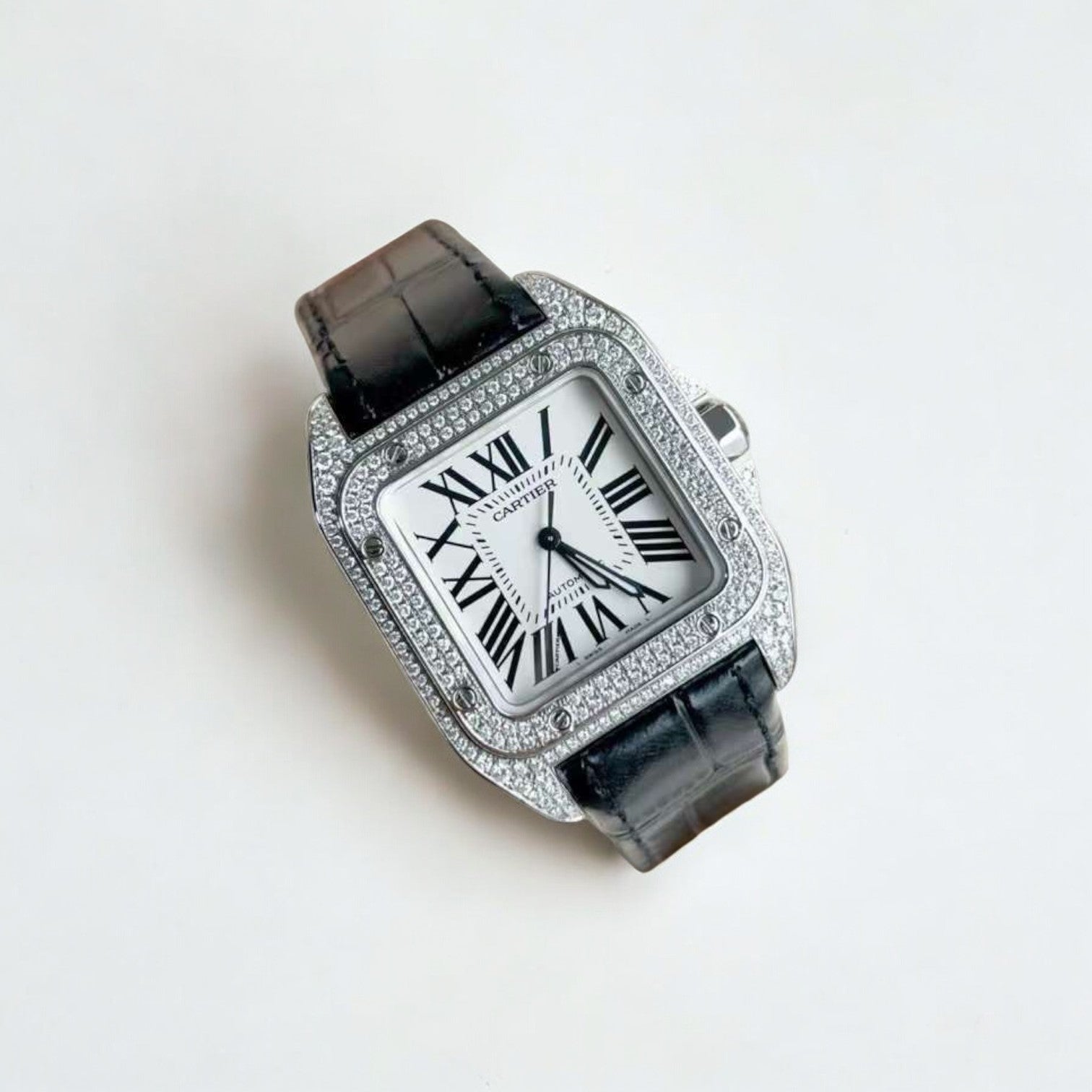 Santos 100 Full Diamond Set Watch