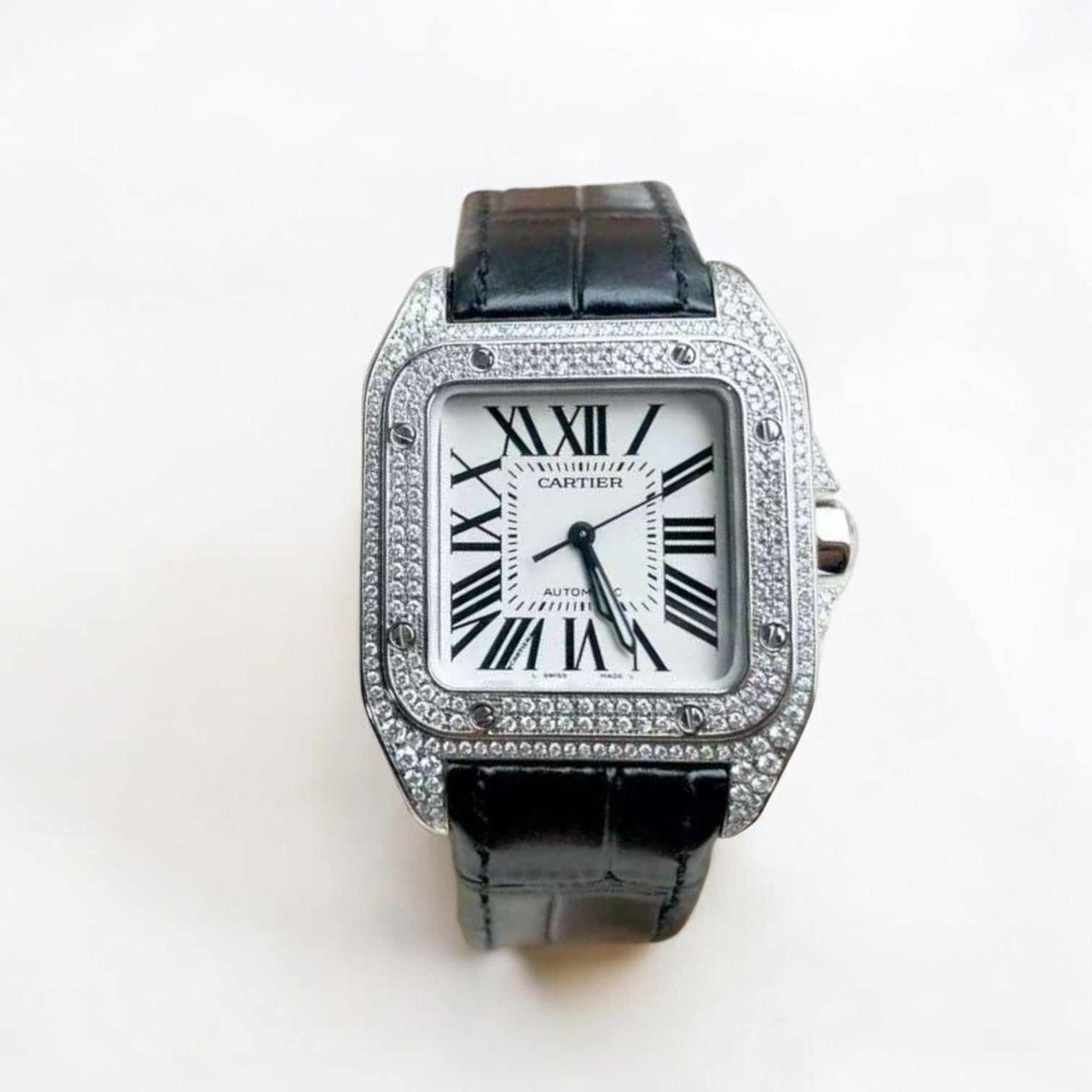 Santos 100 Full Diamond Set Watch