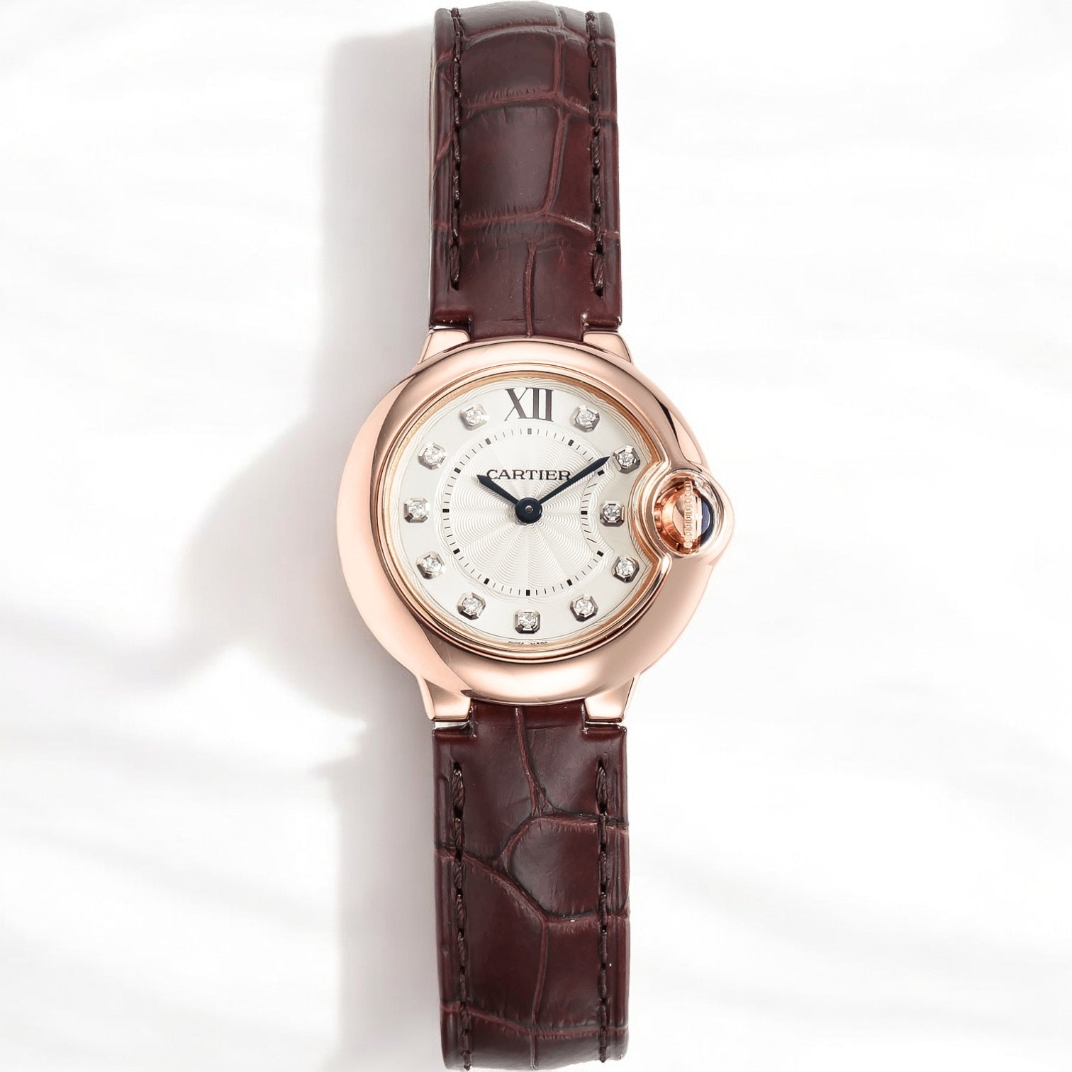 Ballon Bleu 28mm – Silver Diamond Dial 18kt Rose Gold