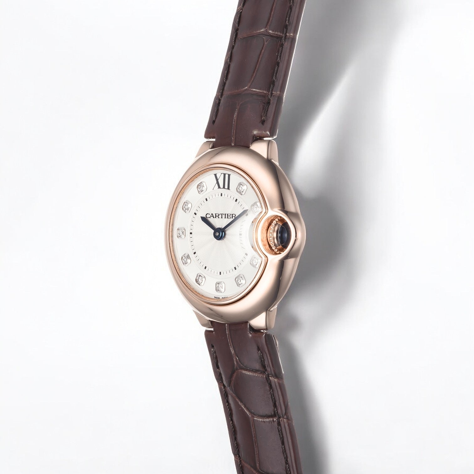 Ballon Bleu 28mm – Silver Diamond Dial 18kt Rose Gold