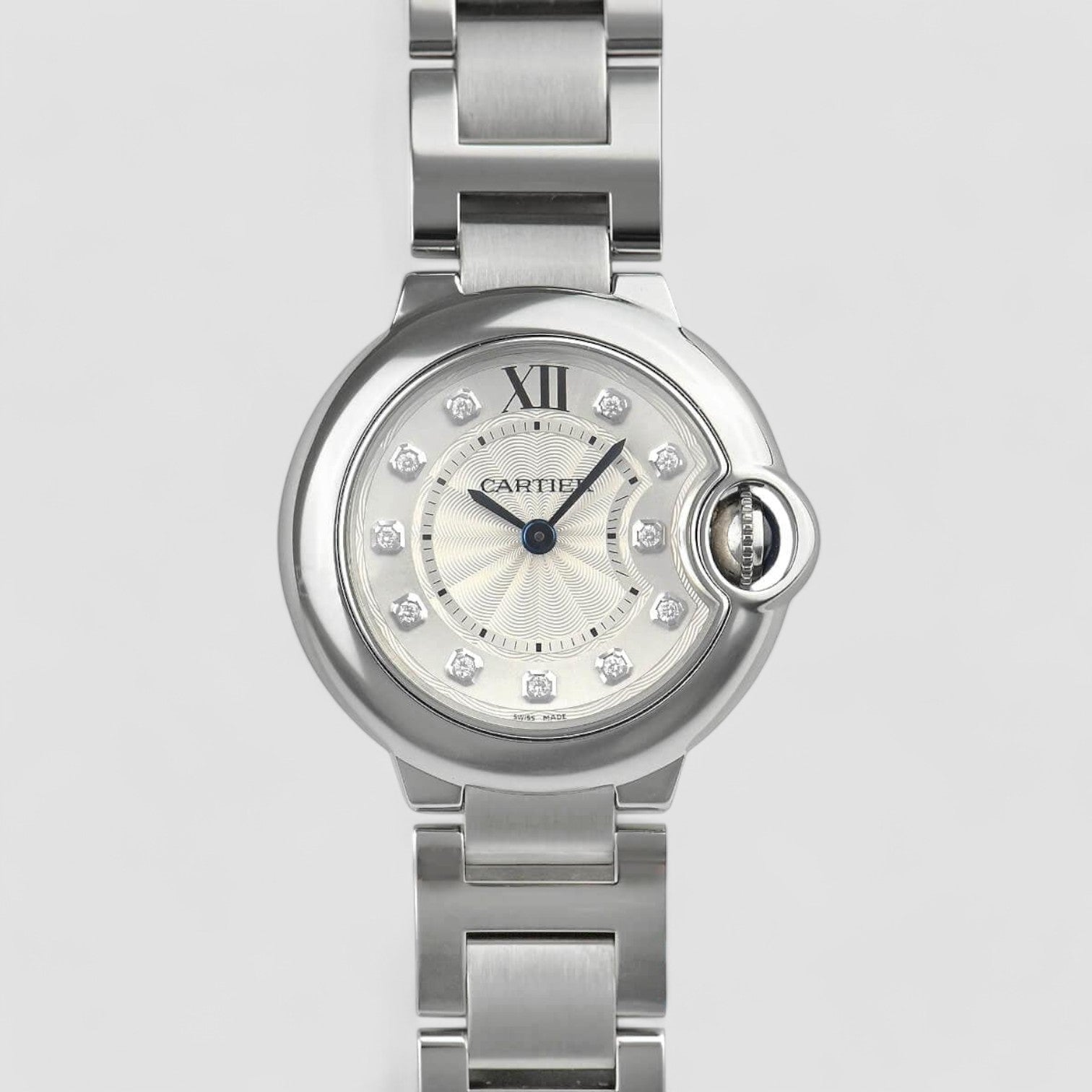 Ballon Bleu Silver Diamond Dial Steel