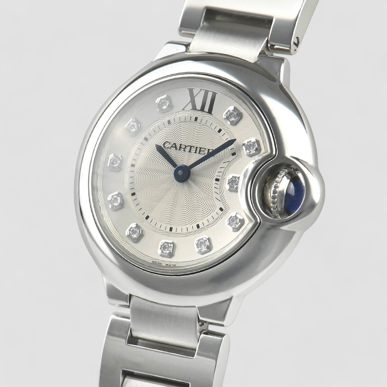 Ballon Bleu Silver Diamond Dial Steel