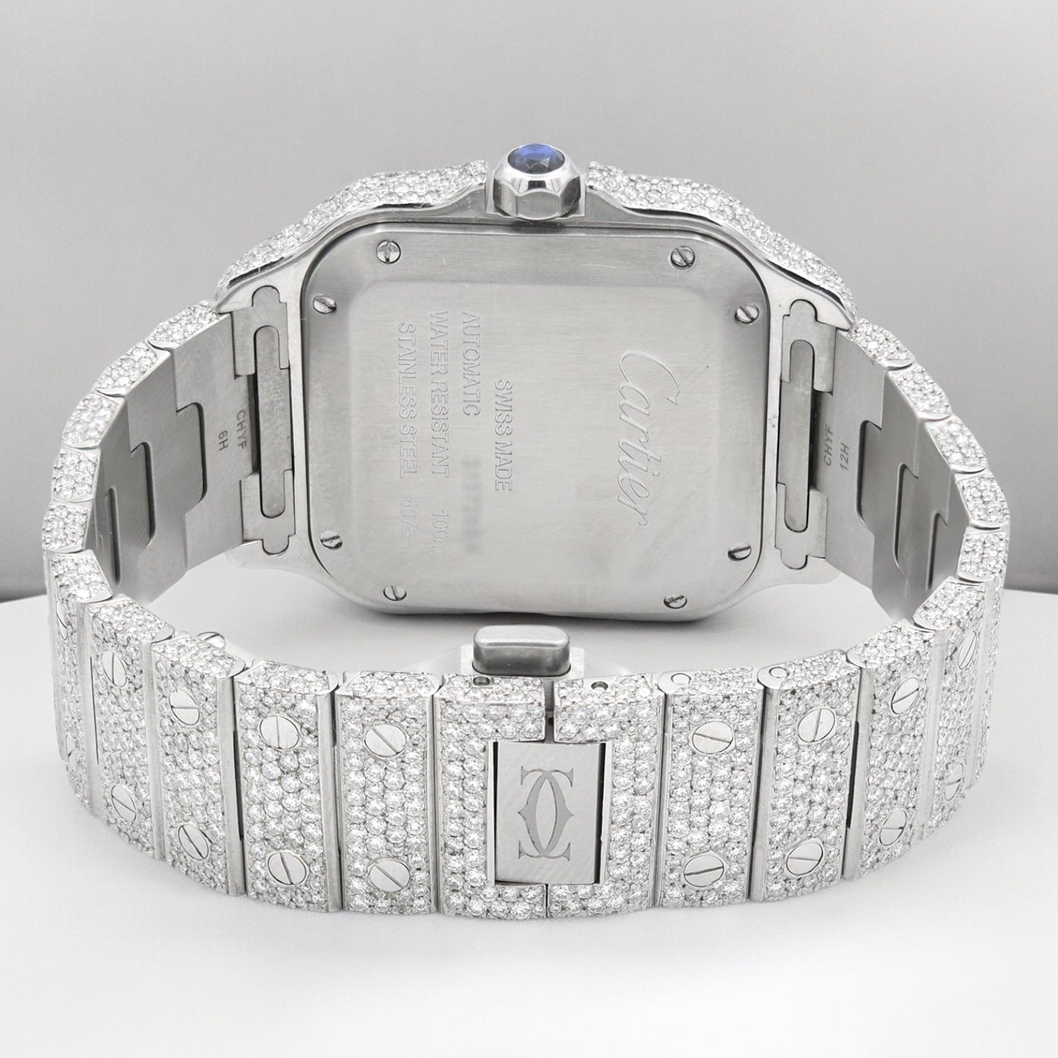 Santos De Cartier ICED OUT 35MM MEDIUM DIAMOND