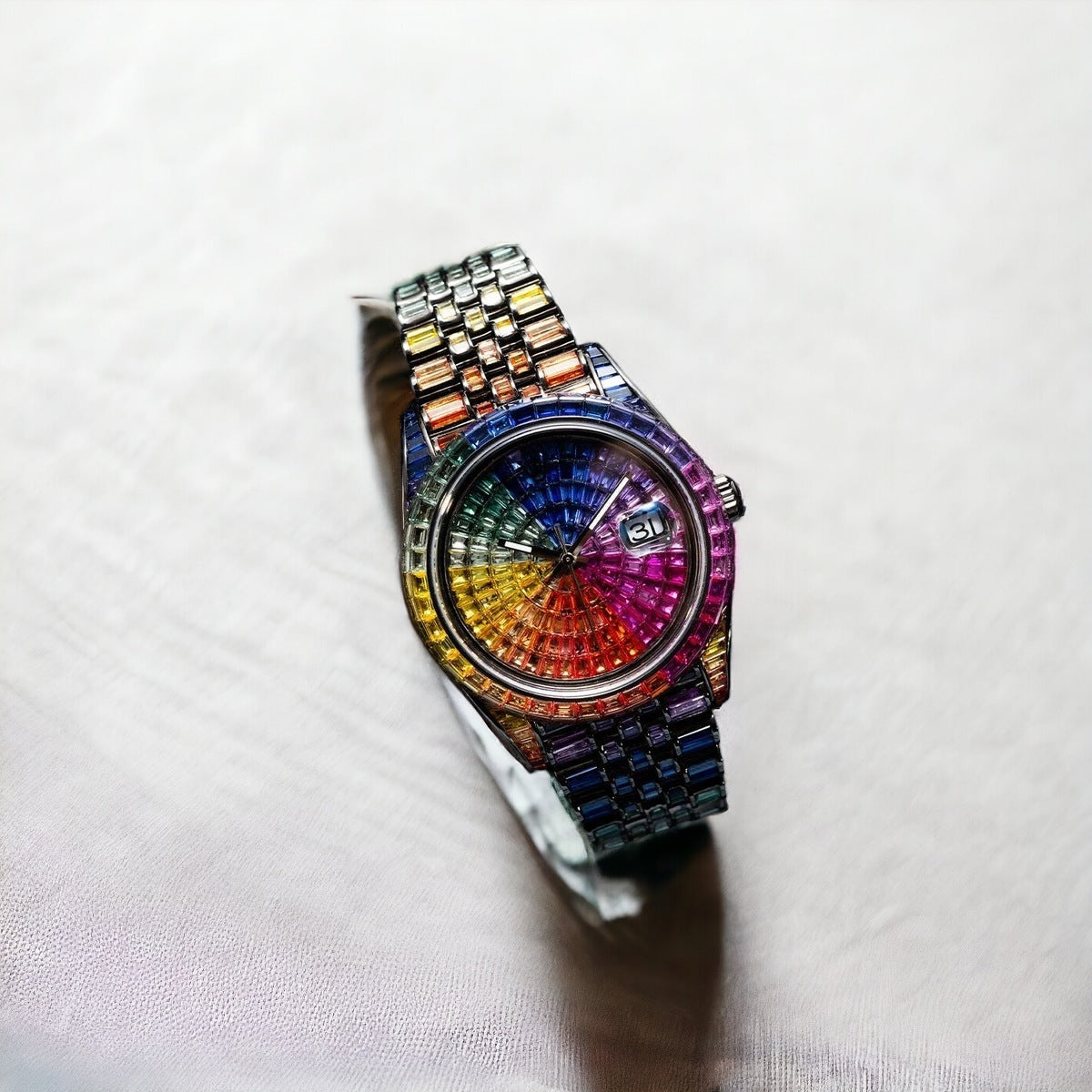 Datejust 41 Rainbow Saphire Iced Out - Custom