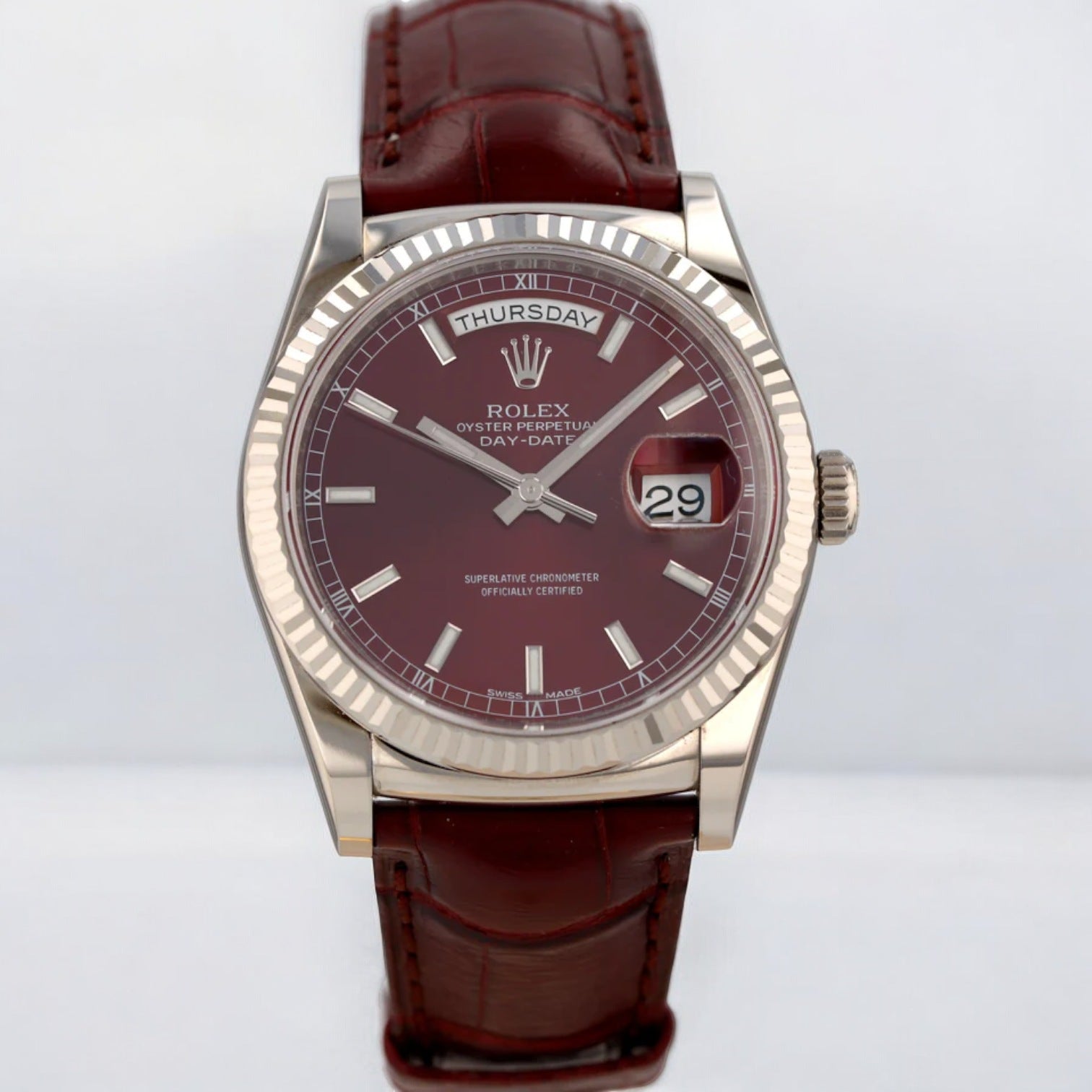 Day-Date 36 18ct White Gold - 36mm Cherry Dial