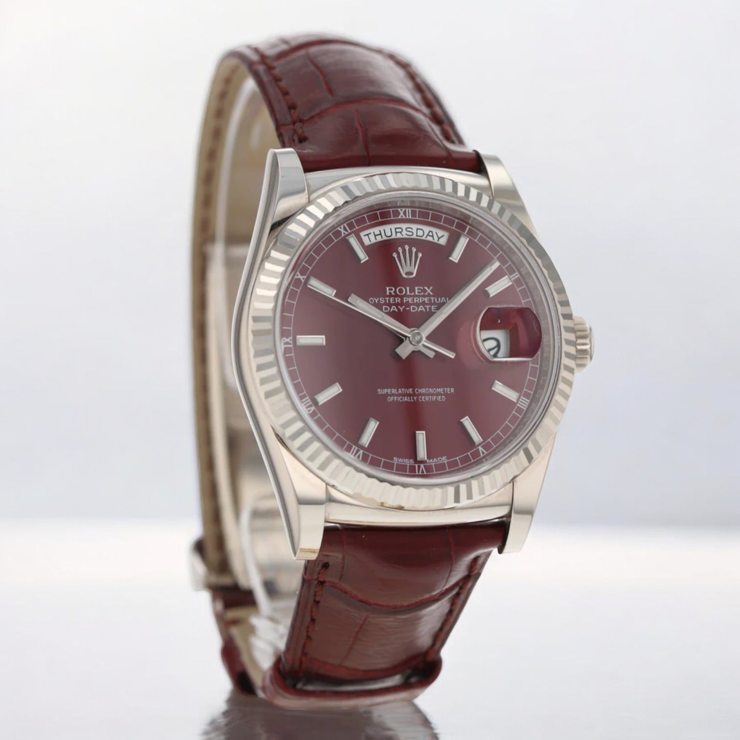 Day-Date 36 18ct White Gold - 36mm Cherry Dial