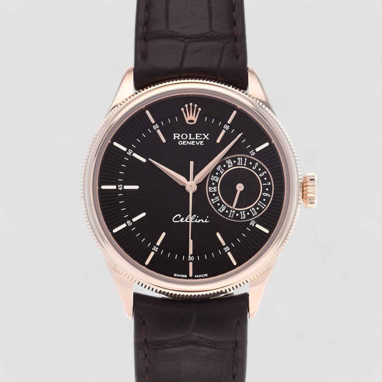 Cellini Date Black Dial 18K Rose Gold