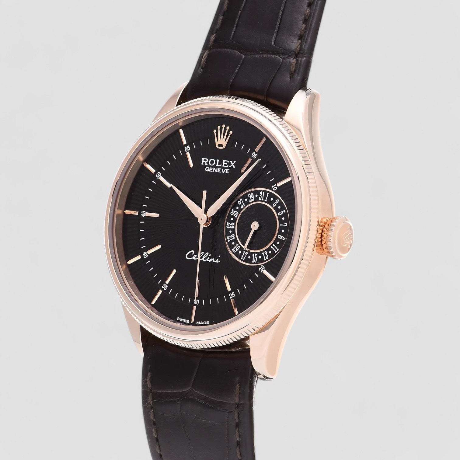 Cellini Date Black Dial 18K Rose Gold