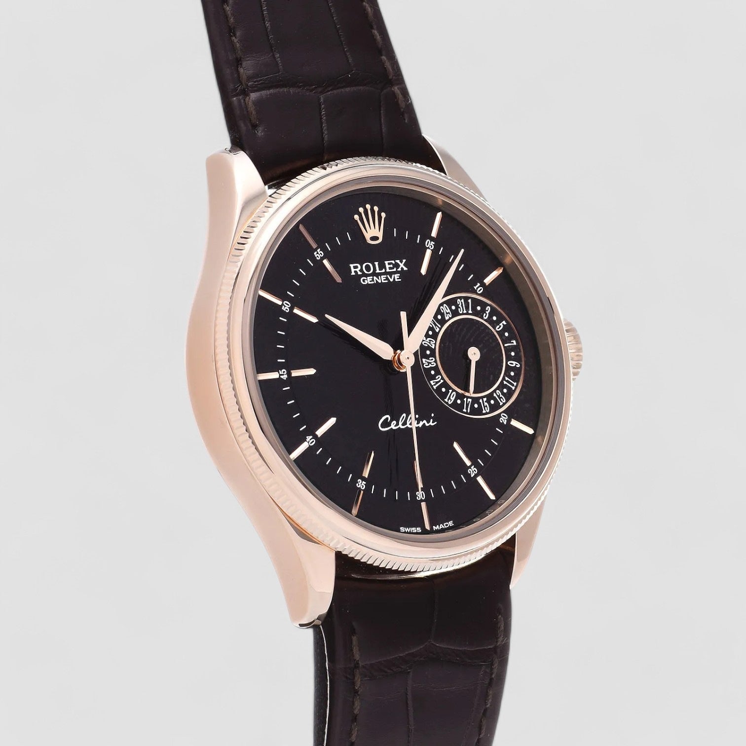 Cellini Date Black Dial 18K Rose Gold