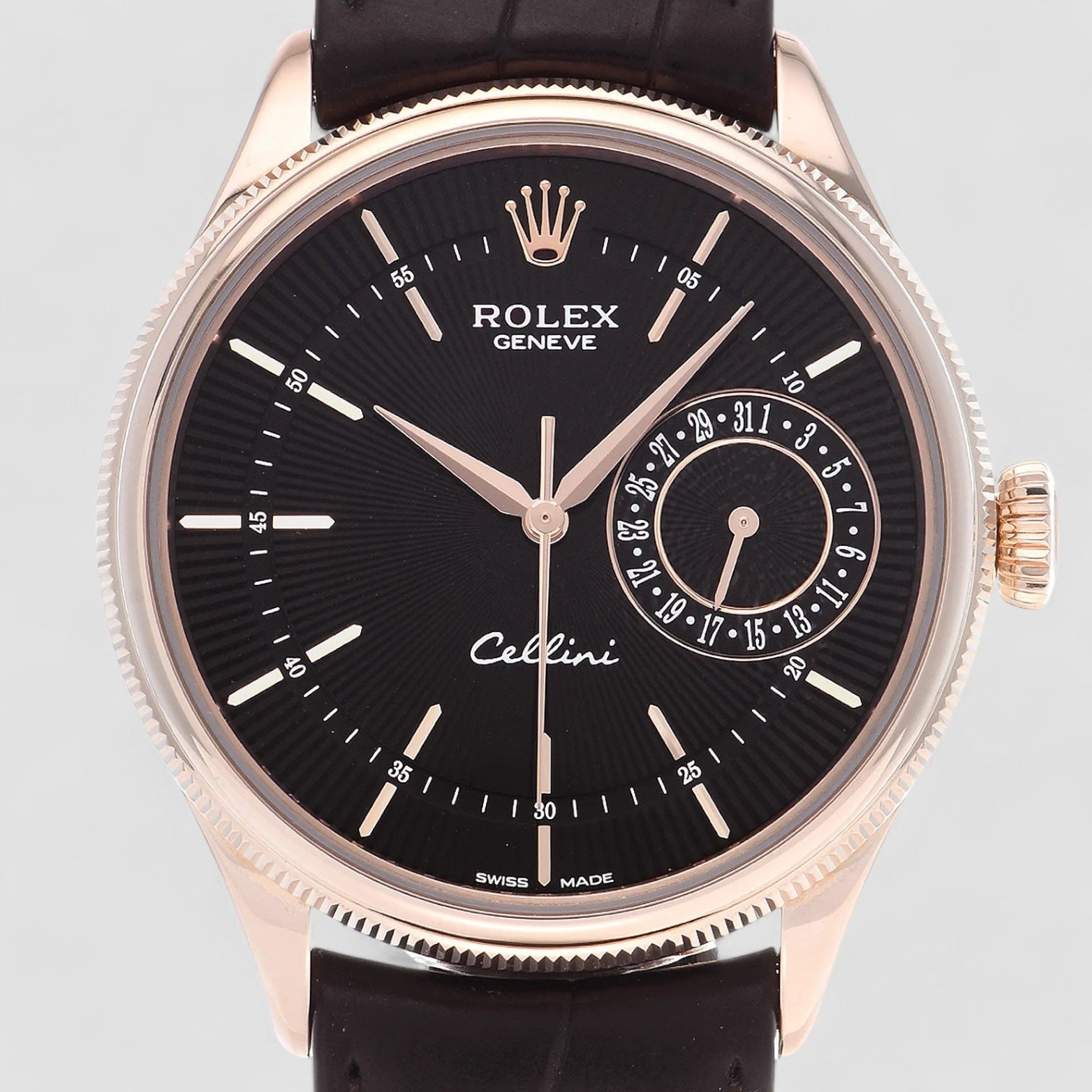 Cellini Date Black Dial 18K Rose Gold