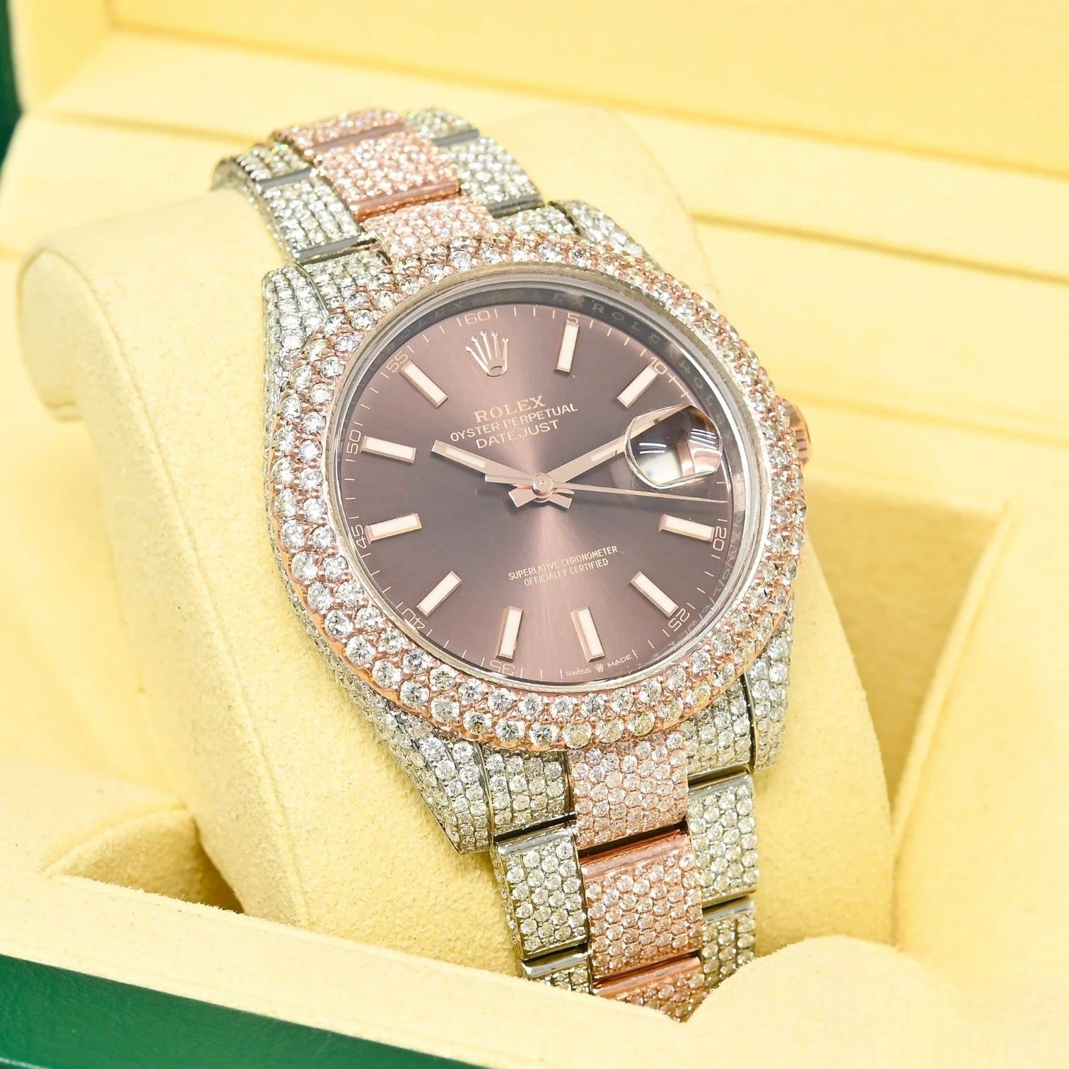 DATEJUST 41MM - HONEYCOMB EVEROSE - Iced out custom