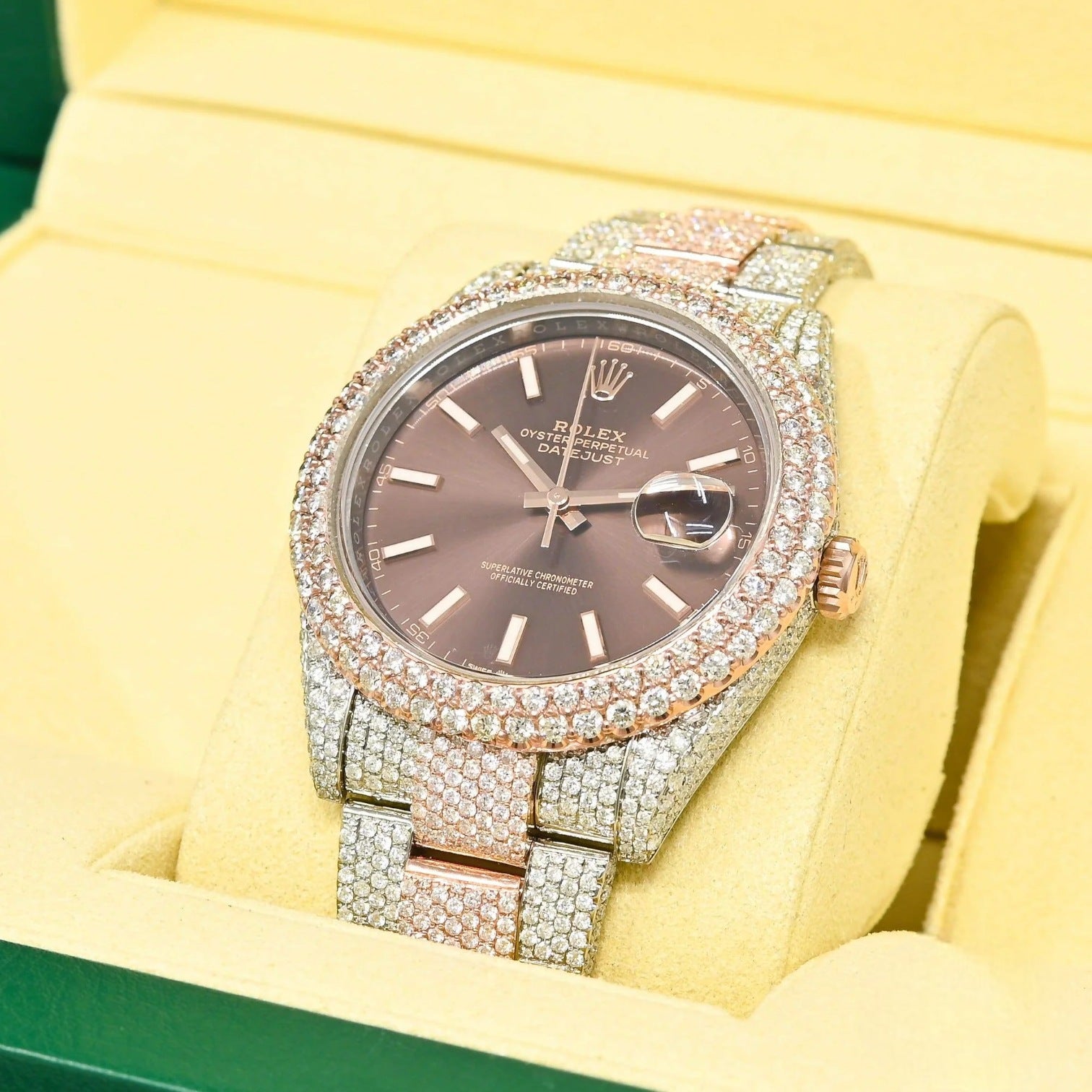 DATEJUST 41MM - HONEYCOMB EVEROSE - Iced out custom