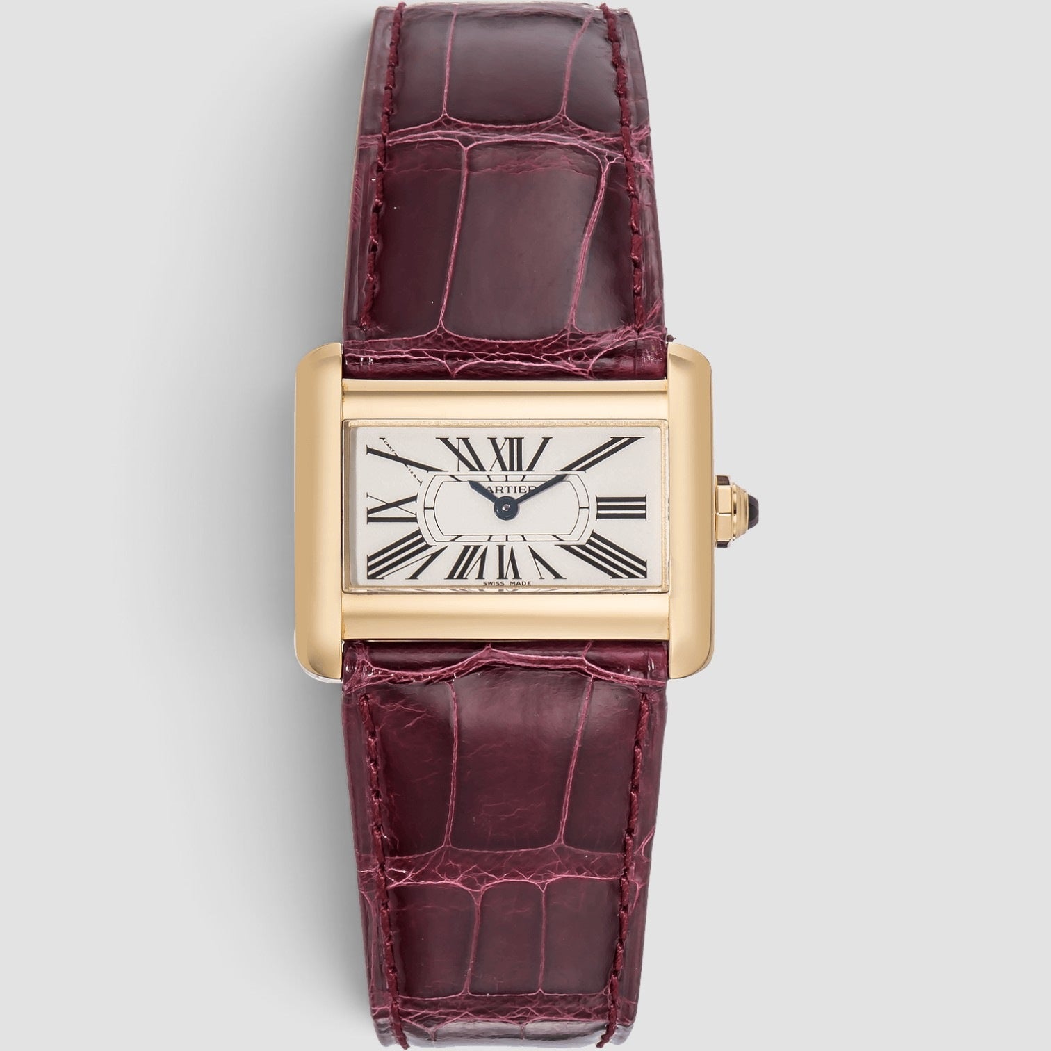 Tank Divan 31.5 x 25mm 18K Yellow Gold White Dial