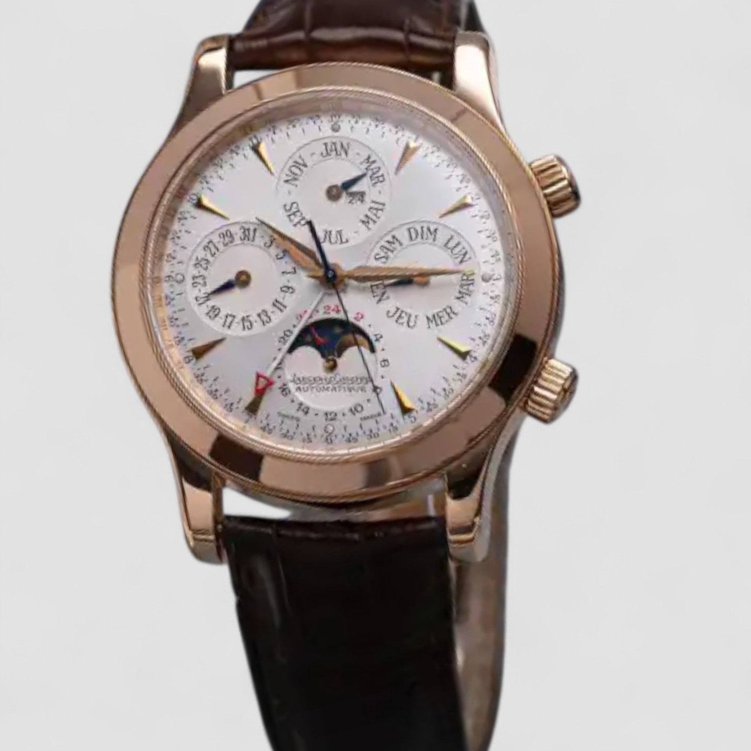 Master Grande Memovox Perpetual White Dial 18K RG