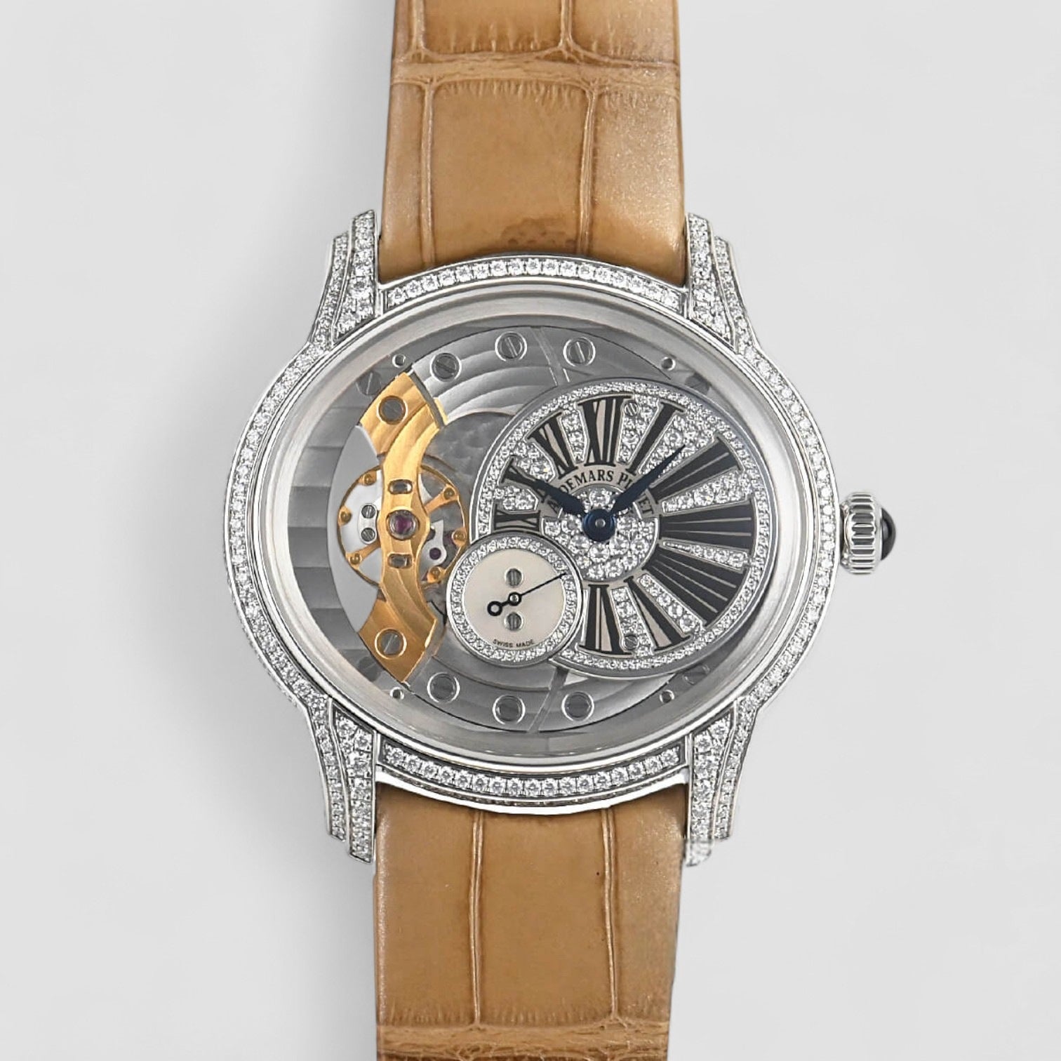 Millenary 39.5MM Skeleton Dial Leather Strap
