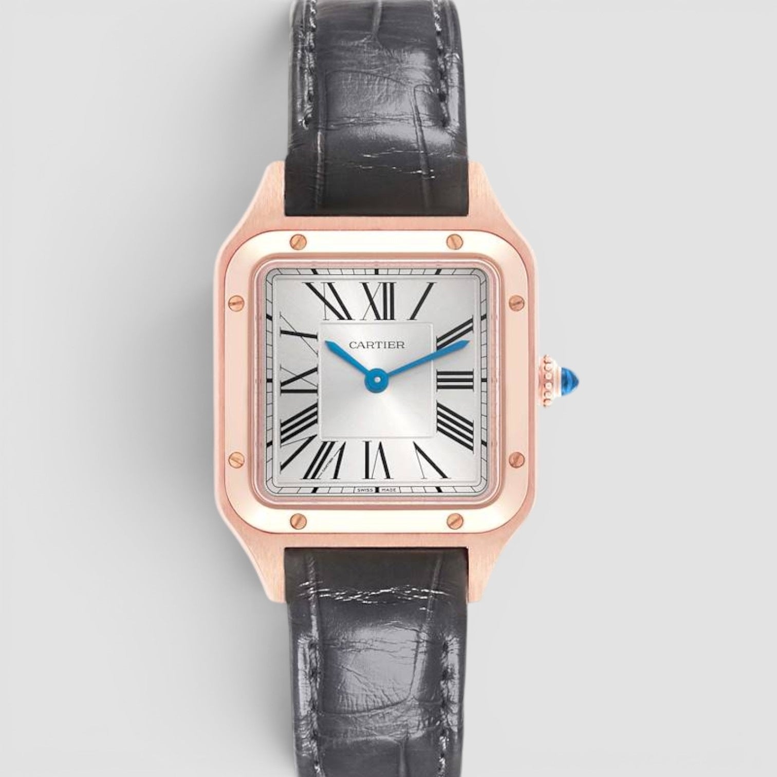 Santos-Dumont Small 18K Rose Gold Silver Dial