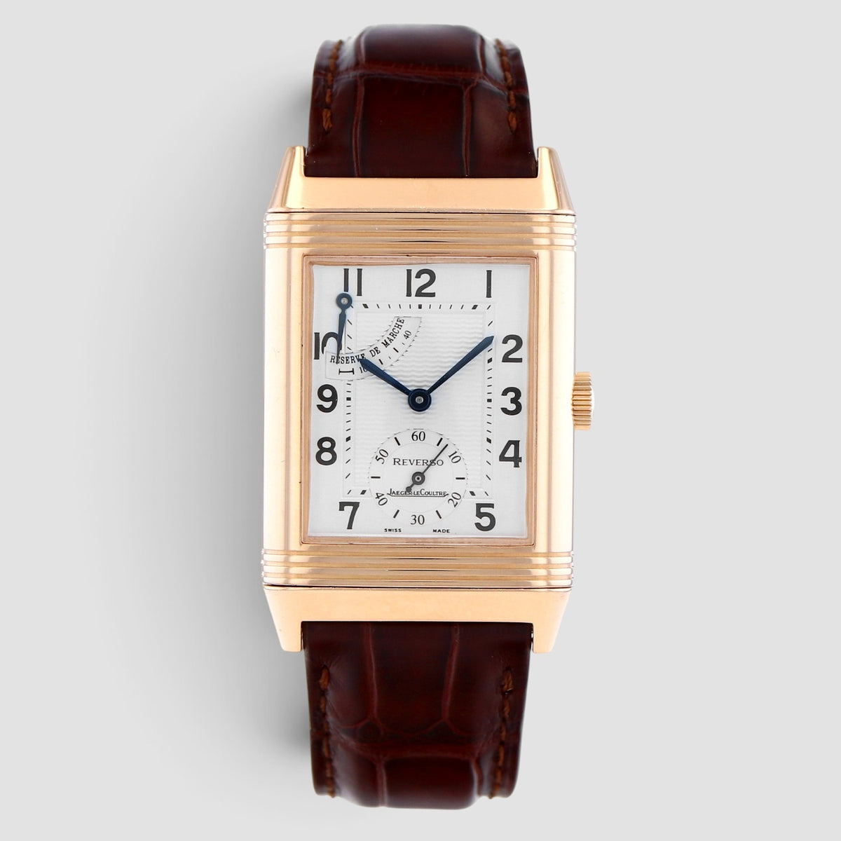 Reverso Grande Taille 26mm Rose Gold Silver Dial