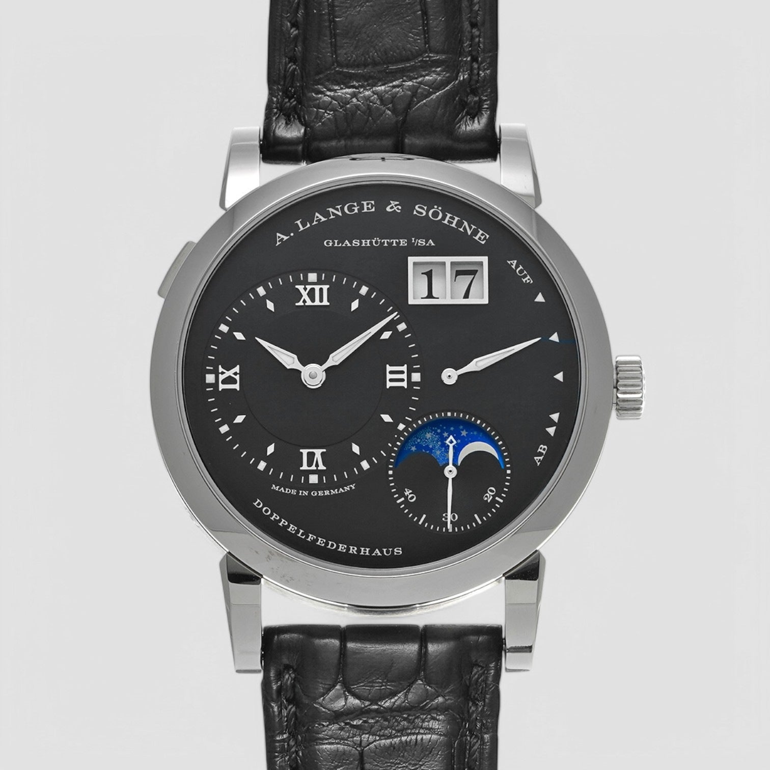 Lange 1 Moon 18K White Gold Black Dial