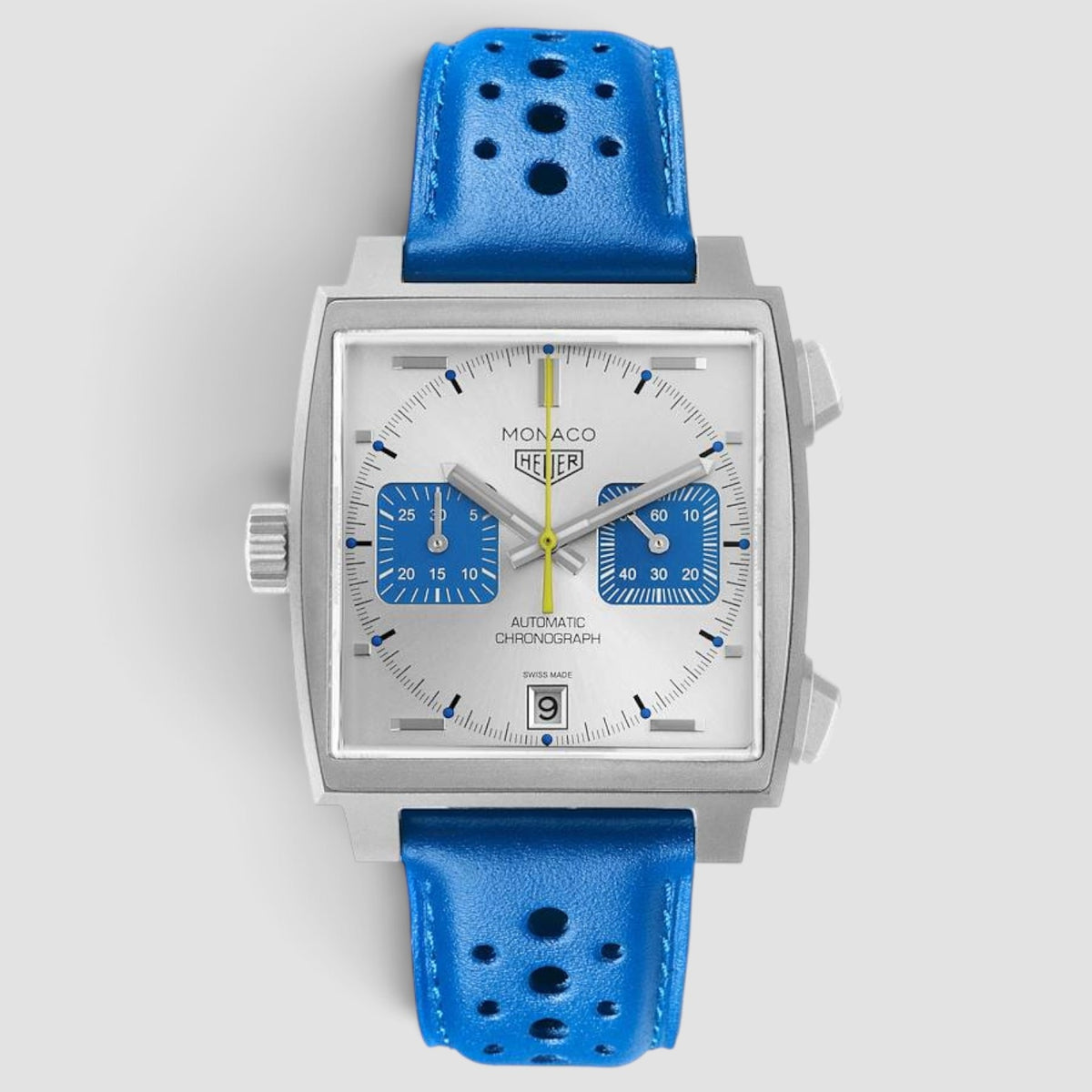 Monaco French Racing Silver Dial Titanium Chronograph