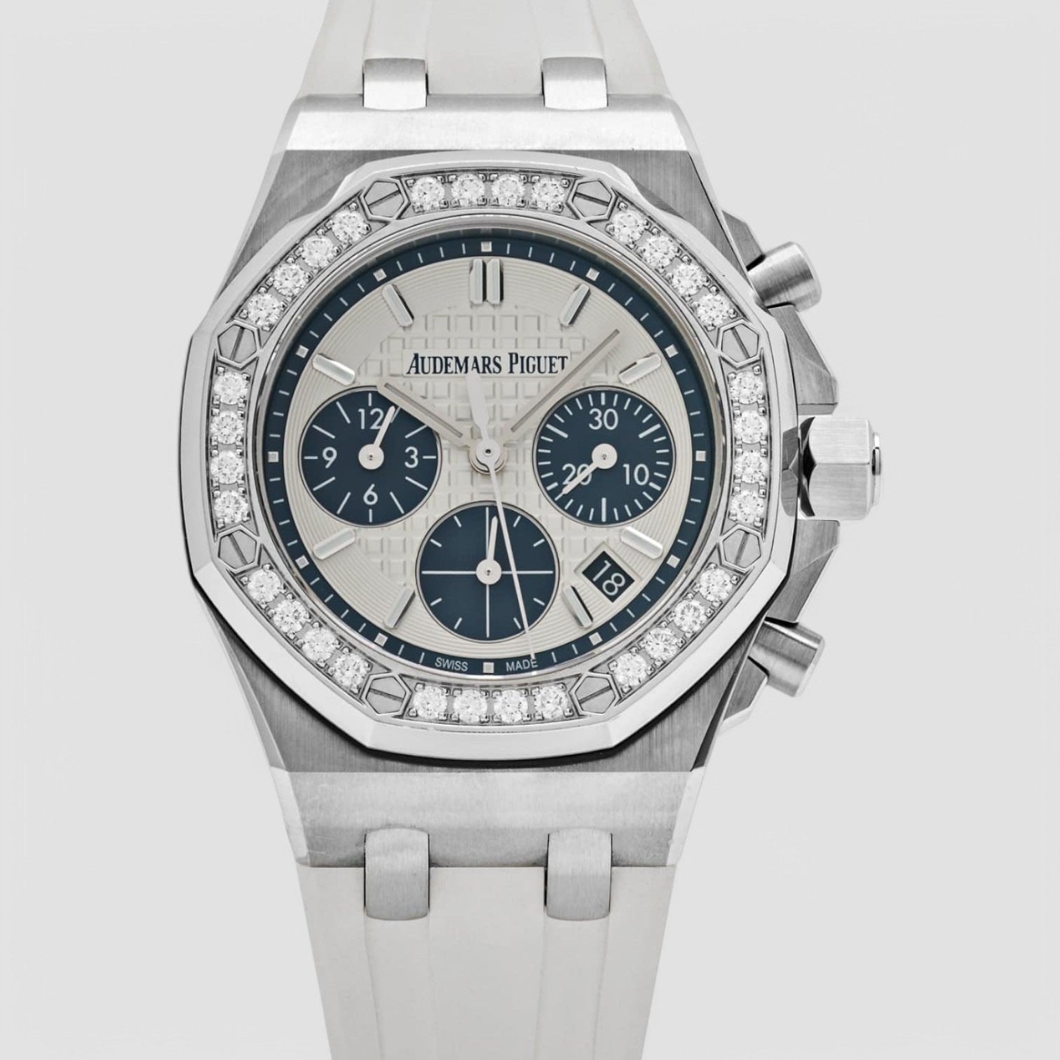 Royal Oak Offshore Stainless Steel Silver Dial Diamond Bezel