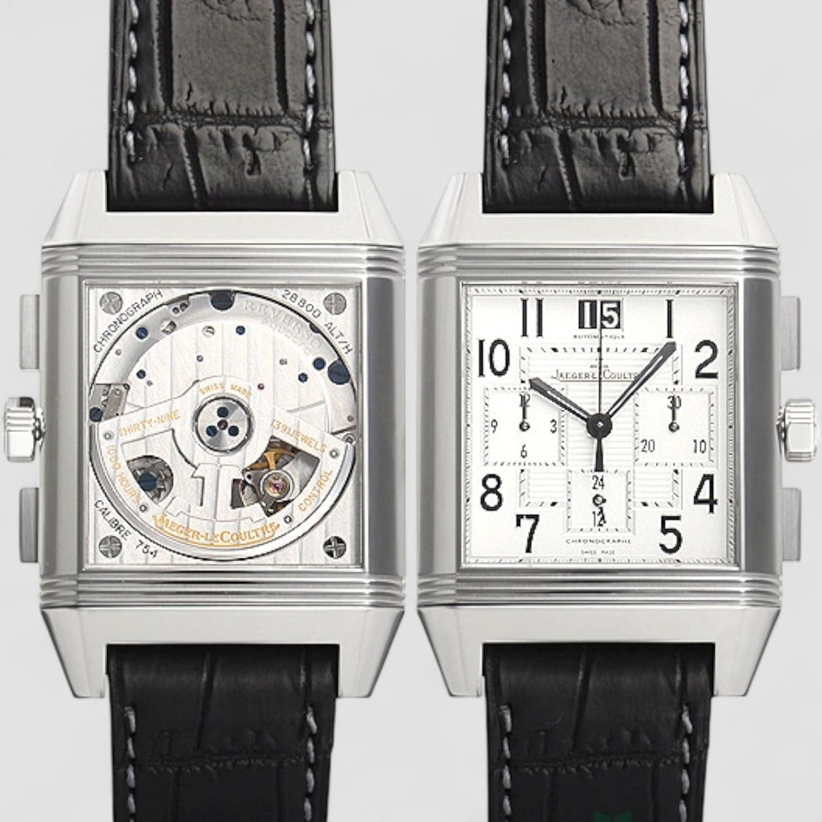 Reverso Squadra Chronograph GMT SS / Alligator