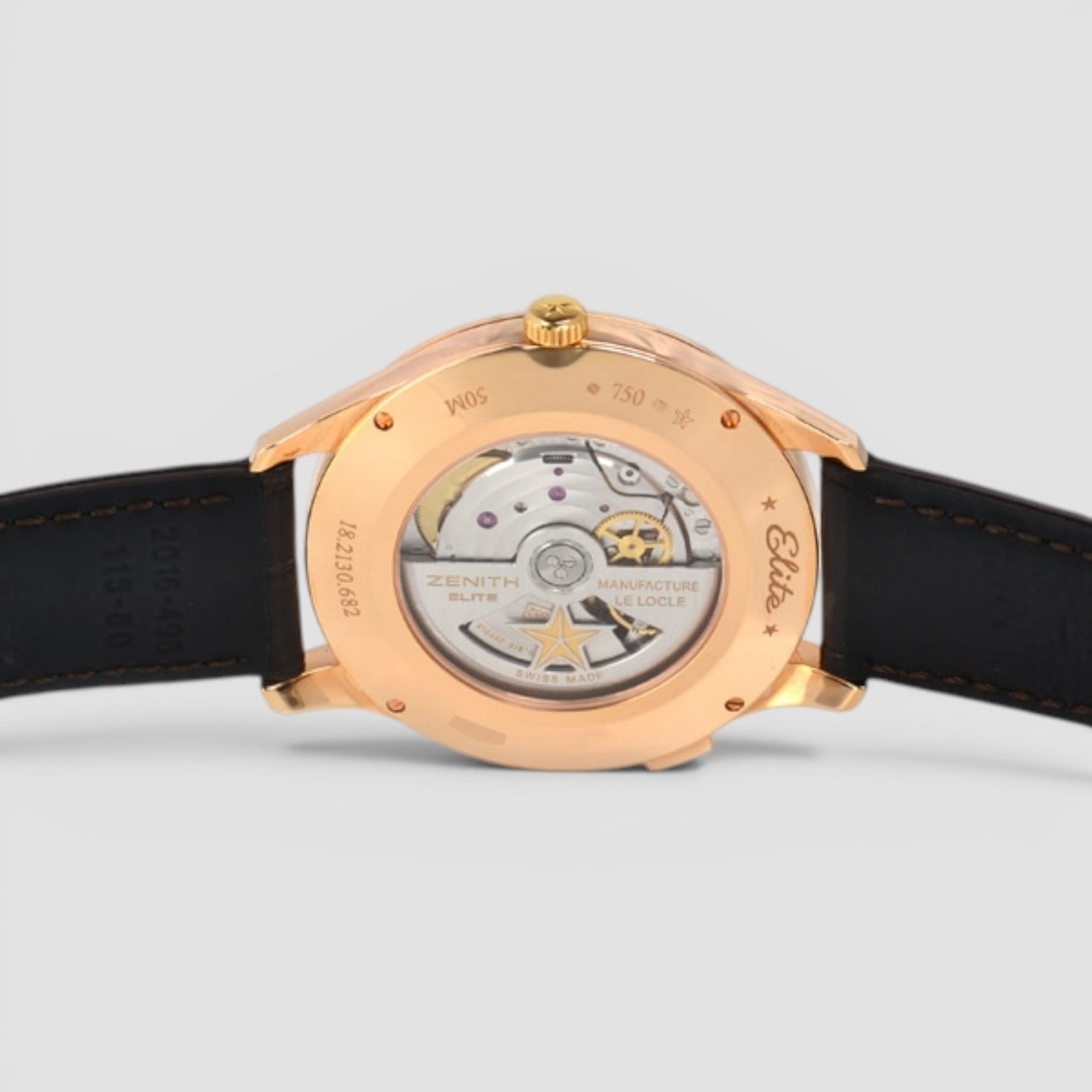 Elite Dual Time Automatic 18K Rose Gold Silver Dial