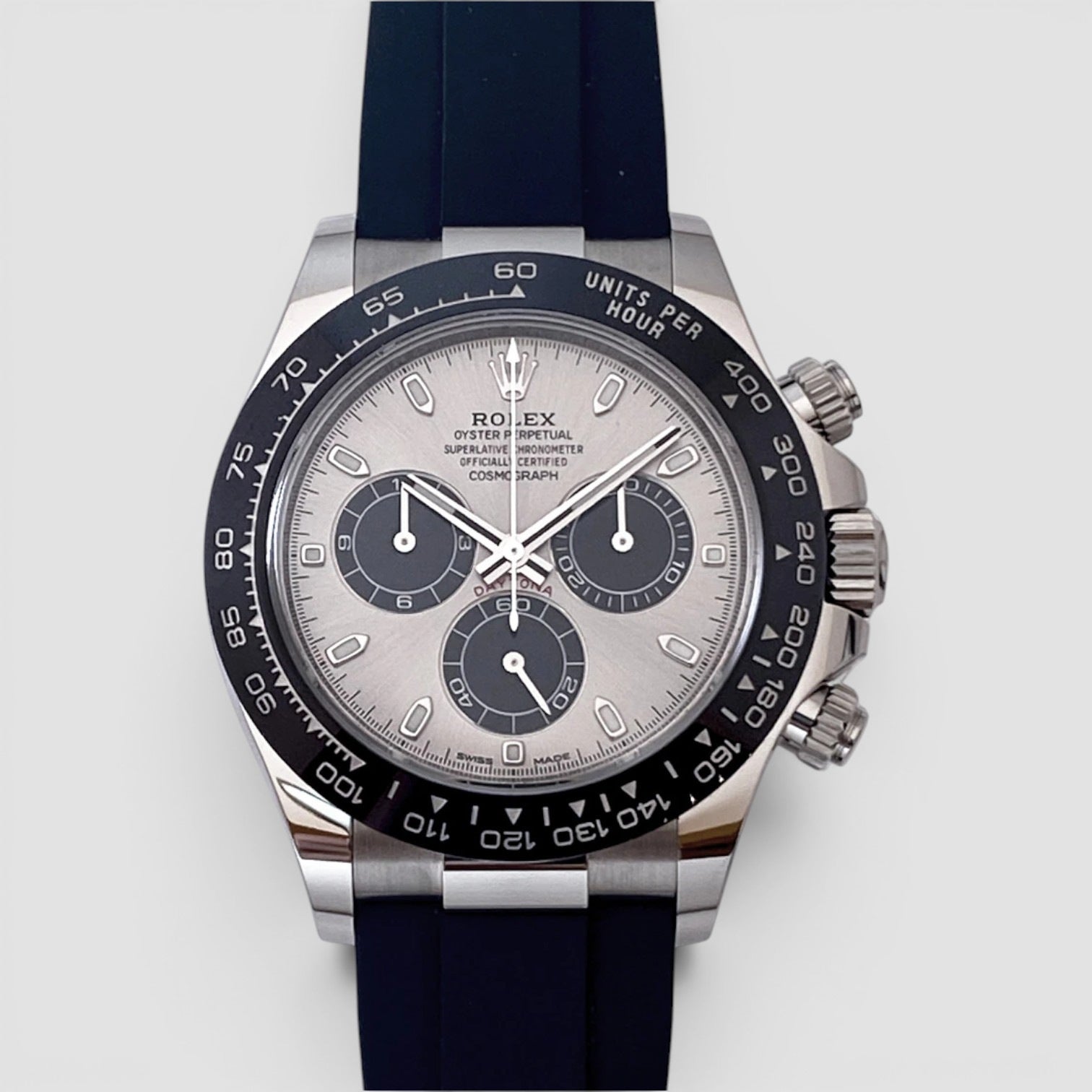 Daytona 40mm White Gold Grey Dial Oysterflex
