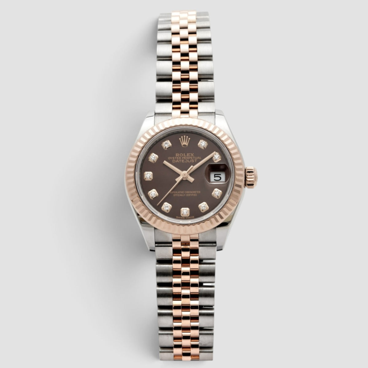 Lady-Datejust 28 Chocolate Diamond Dial Jubilee