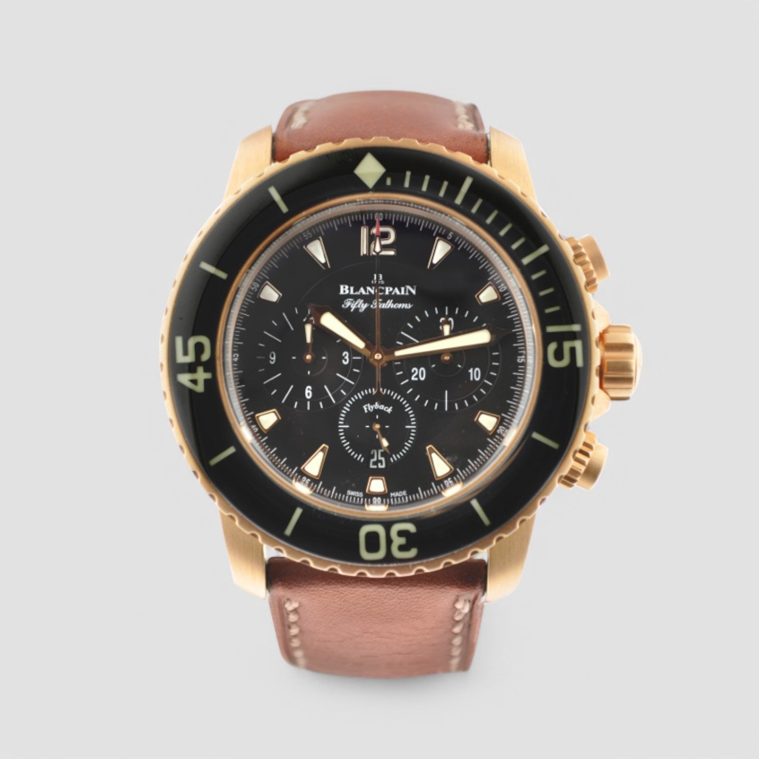 Fifty Fathoms Flyback Chronograph Black Dial 18K RG 2024