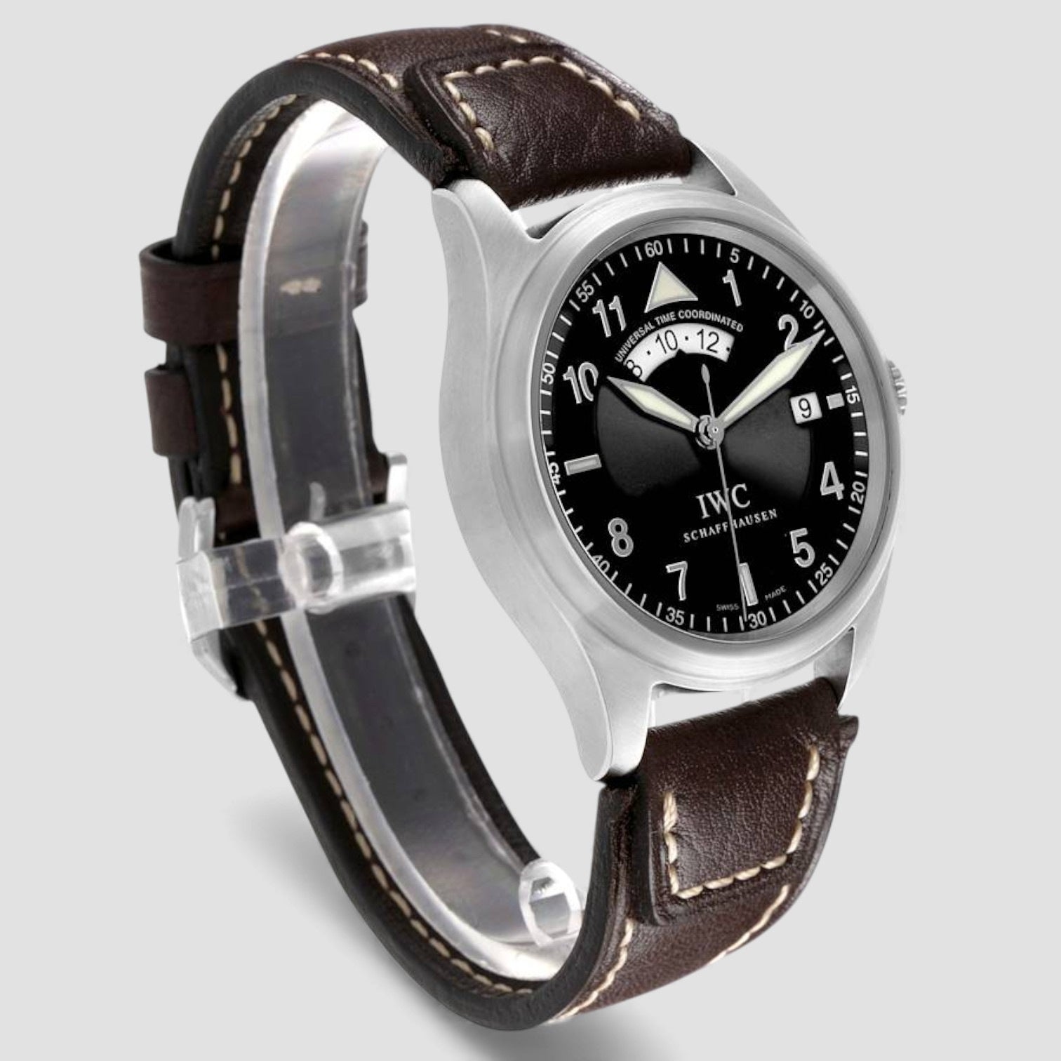 Pilots Spitfire UTC Automatic Black Dial Steel Mens Watch