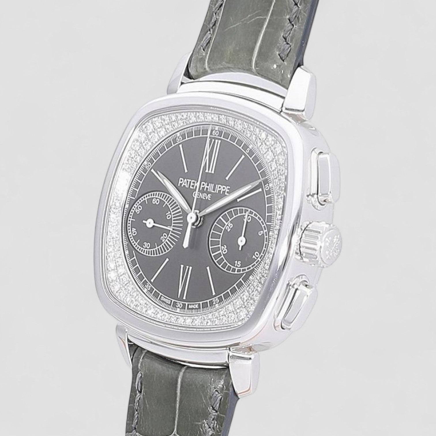 Complications Pale Grey Dial Pale Grey Leather Ladies Watch